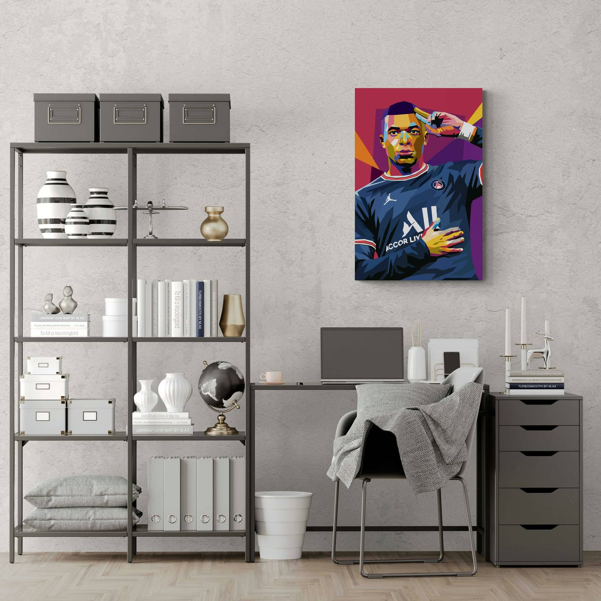 Kylian Mbappe Pop Art | Voetbal Ster Wanddecoratie | Muurdecoratie | Poster | Sport Design | Thuisdecoratie
