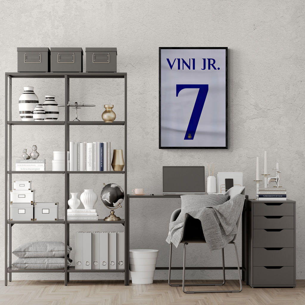 Vinicius Junior Poster | Nummer 7 Wanddecoratie | Sport memorabilias | Hoge kwaliteit muurdeco