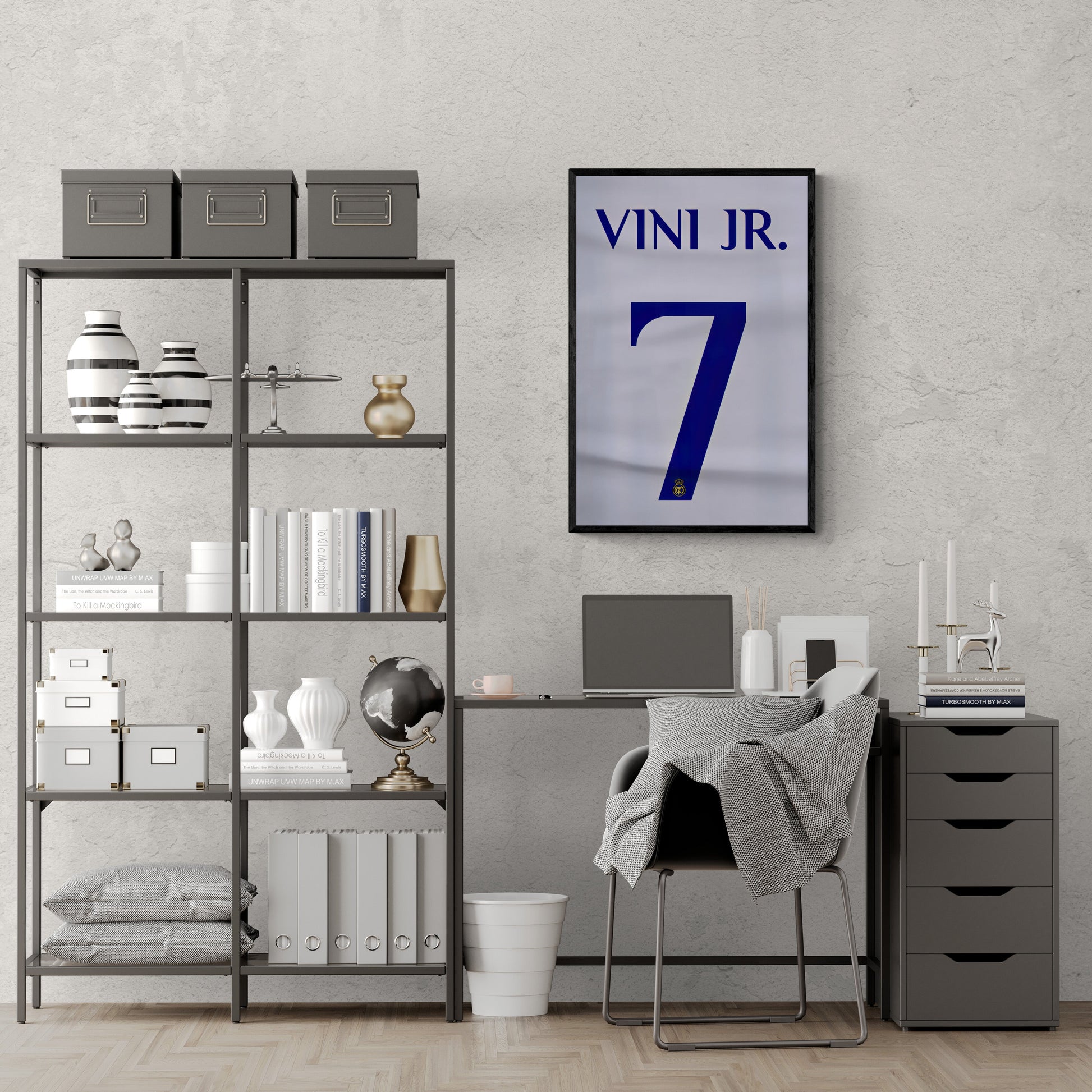 Vinicius Junior Poster | Nummer 7 Wanddecoratie | Sport memorabilias | Hoge kwaliteit muurdeco