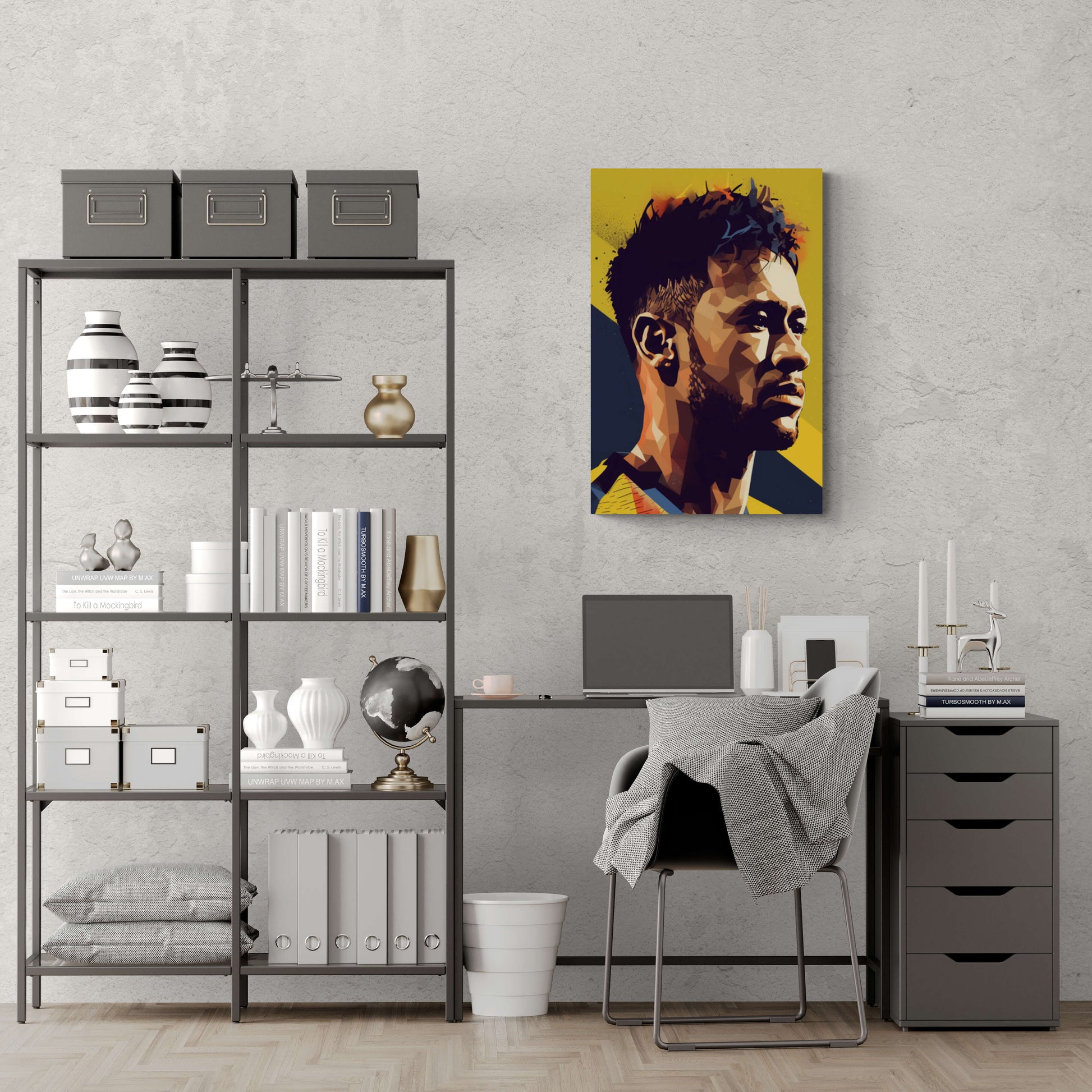 Neymar Pop Art Portret | Moderne Wanddecoratie | Levendige Muurdecoratie | Uniek Poster Kunstwerk
