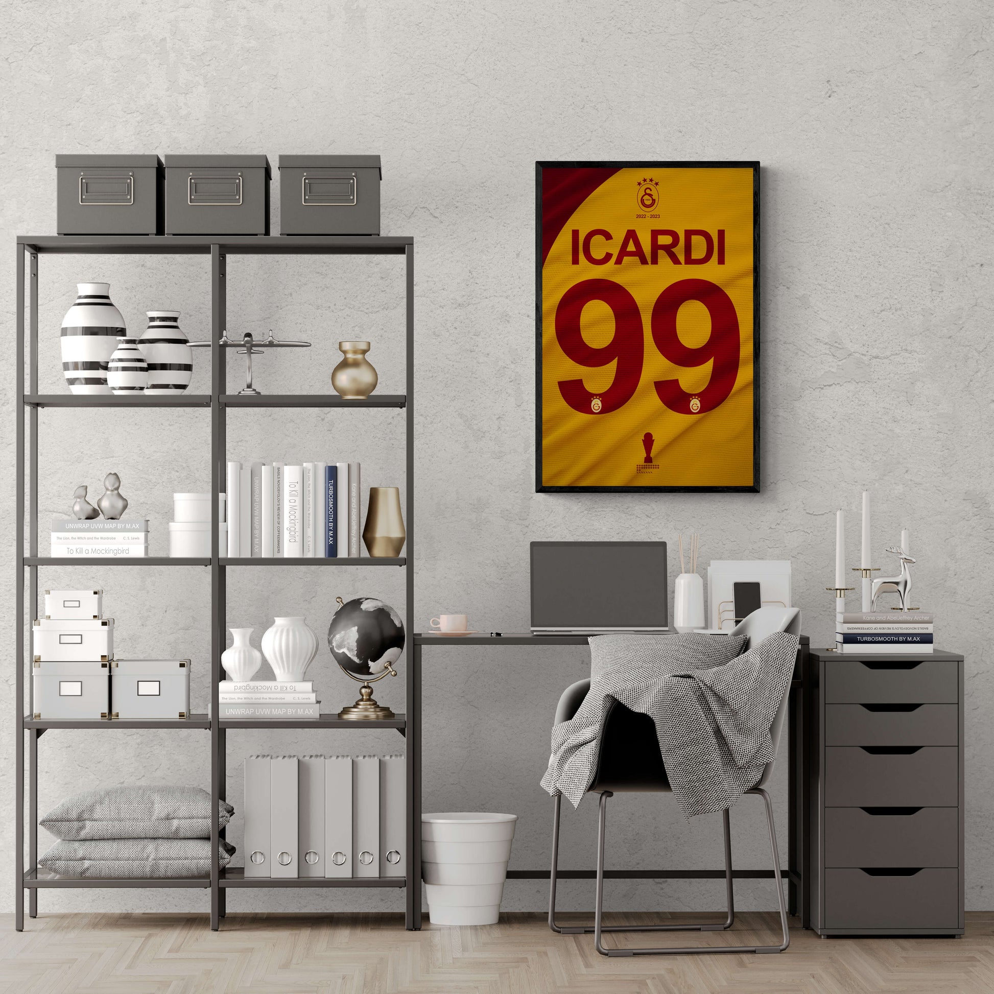 Icardi | Nummer 99 | Muurdecoratie | Voetballer Poster | Wanddecoratie | Canvas Kunst