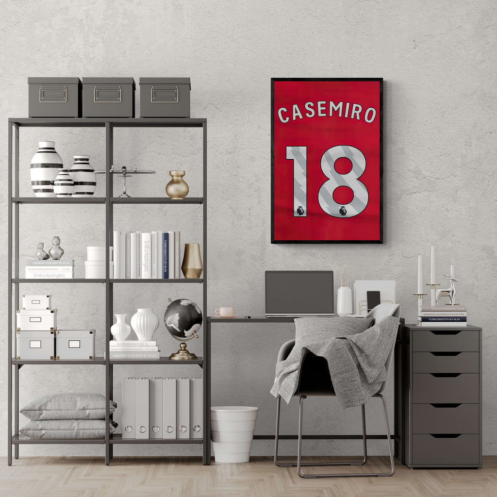 Casemiro Football Jersey Number Poster | Muurdecoratie | Wanddecoratie | Posters | Schilderijen | Canvas Kunst