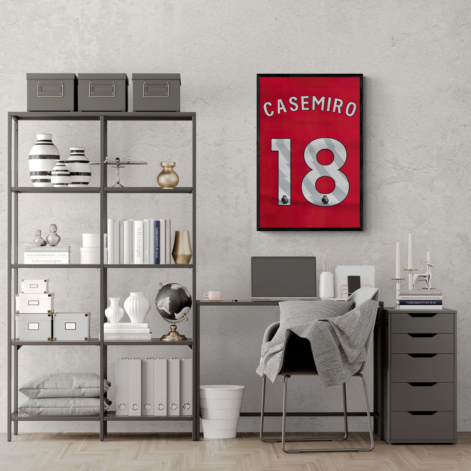 Casemiro Football Jersey Number Poster | Muurdecoratie | Wanddecoratie | Posters | Schilderijen | Canvas Kunst