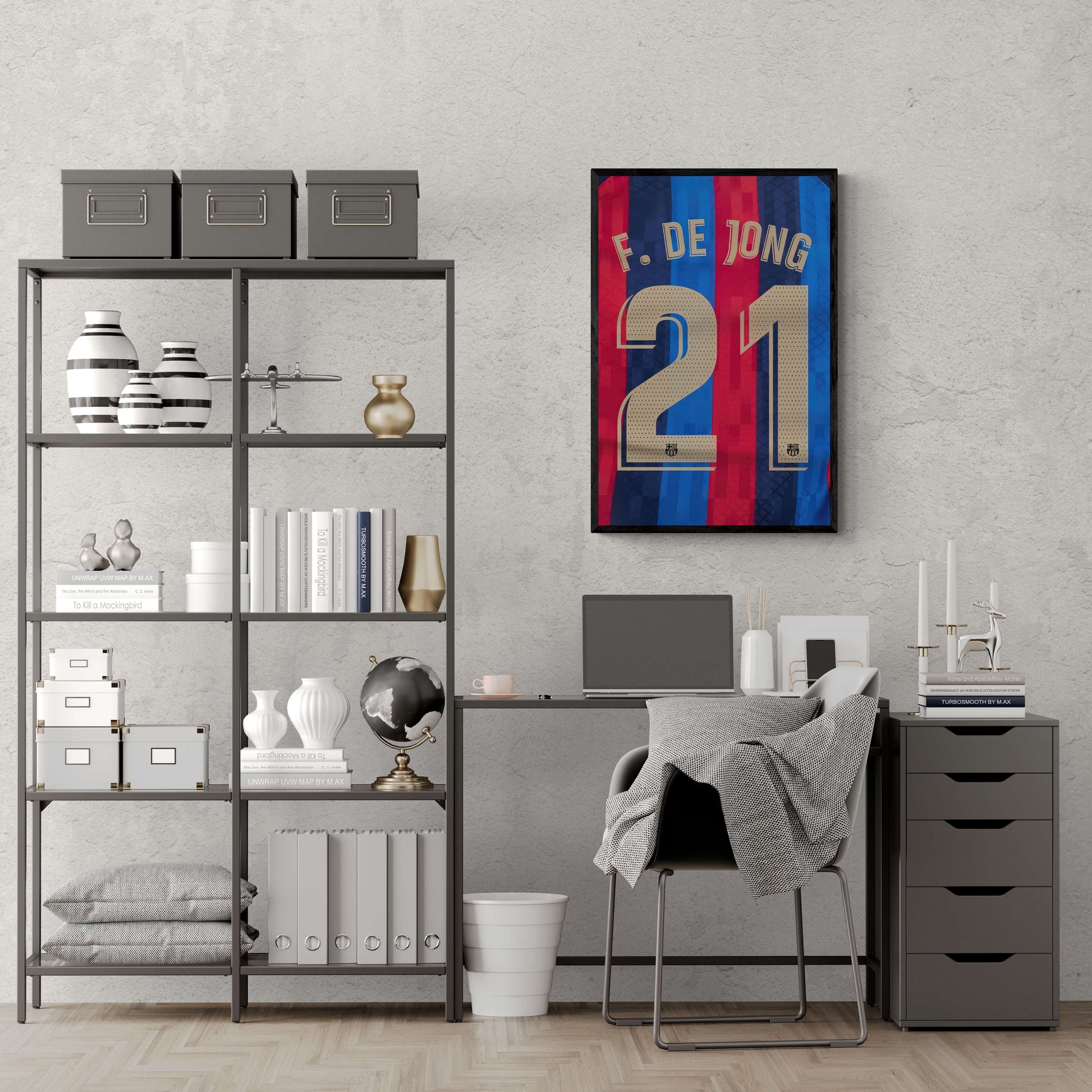 Frenkie de Jong Poster | Muurdecoratie | Wanddecoratie | FC Barcelona | Nummer 21 | Voetbal Kunst