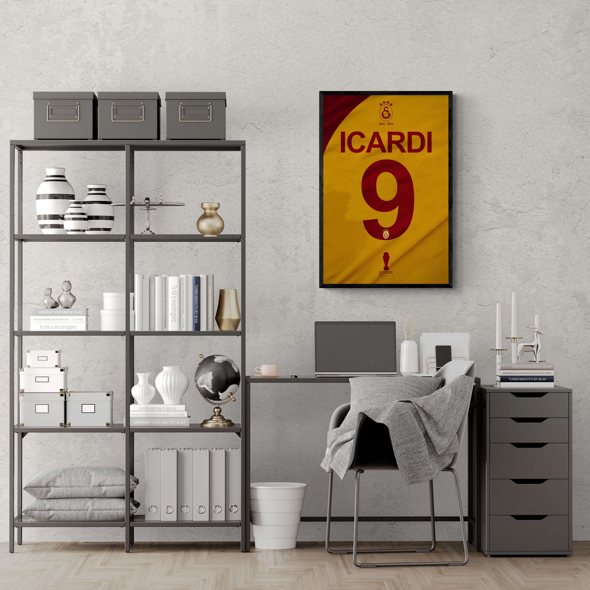 Mauro Icardi | Number 9 Poster | Muurdecoratie Voetbal | Wanddecoratie Sports Decor | Hoge Kwaliteit Print | Cadeau voor Fans