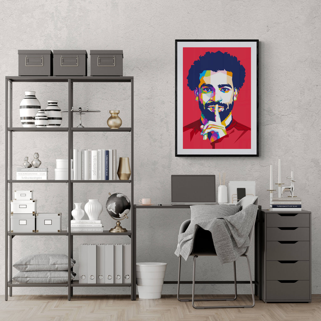 Mohamed Salah Pop Art | Wanddecoratie | Voetbal Legende | Muurdecoratie voor Huis en Tuin | Sport Icon | Moderne Kunst Posters