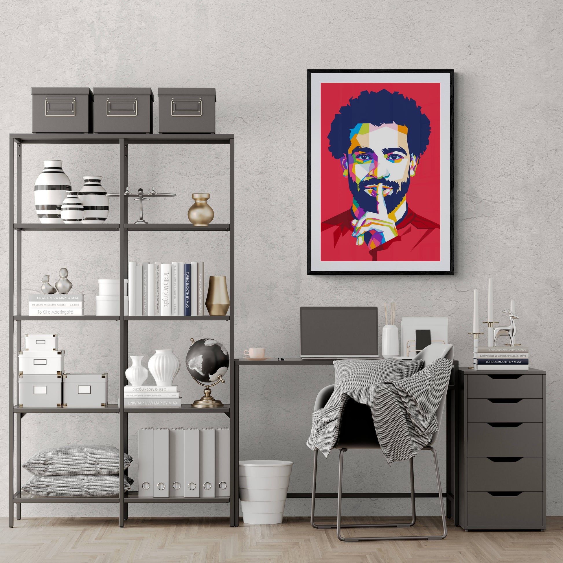 Mohamed Salah Pop Art | Wanddecoratie | Voetbal Legende | Muurdecoratie voor Huis en Tuin | Sport Icon | Moderne Kunst Posters
