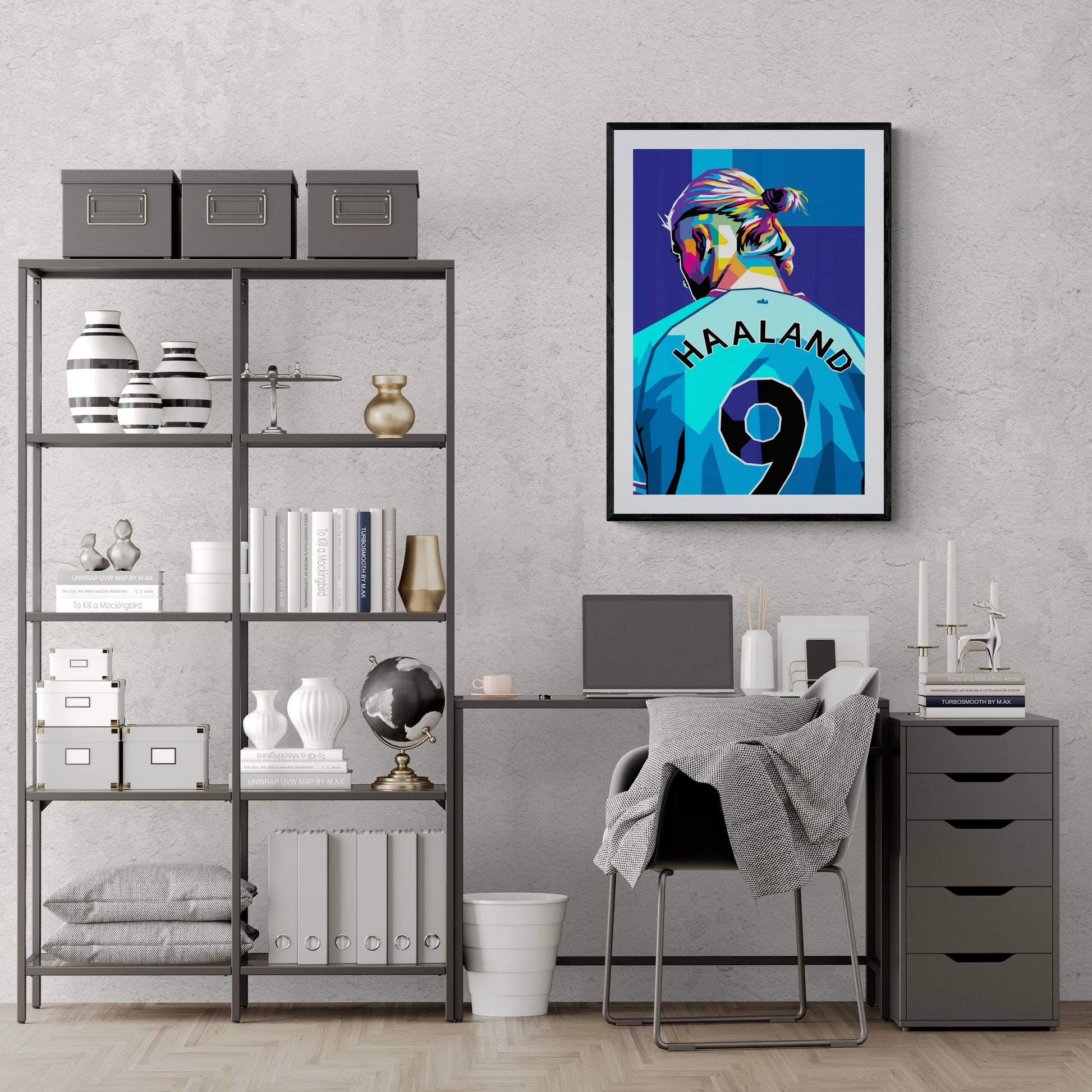 Erling Haaland Poster | Popart | Kleurrijke Muurdecoratie | Voetbal Schilderijen | Modern Design Wanddecoratie