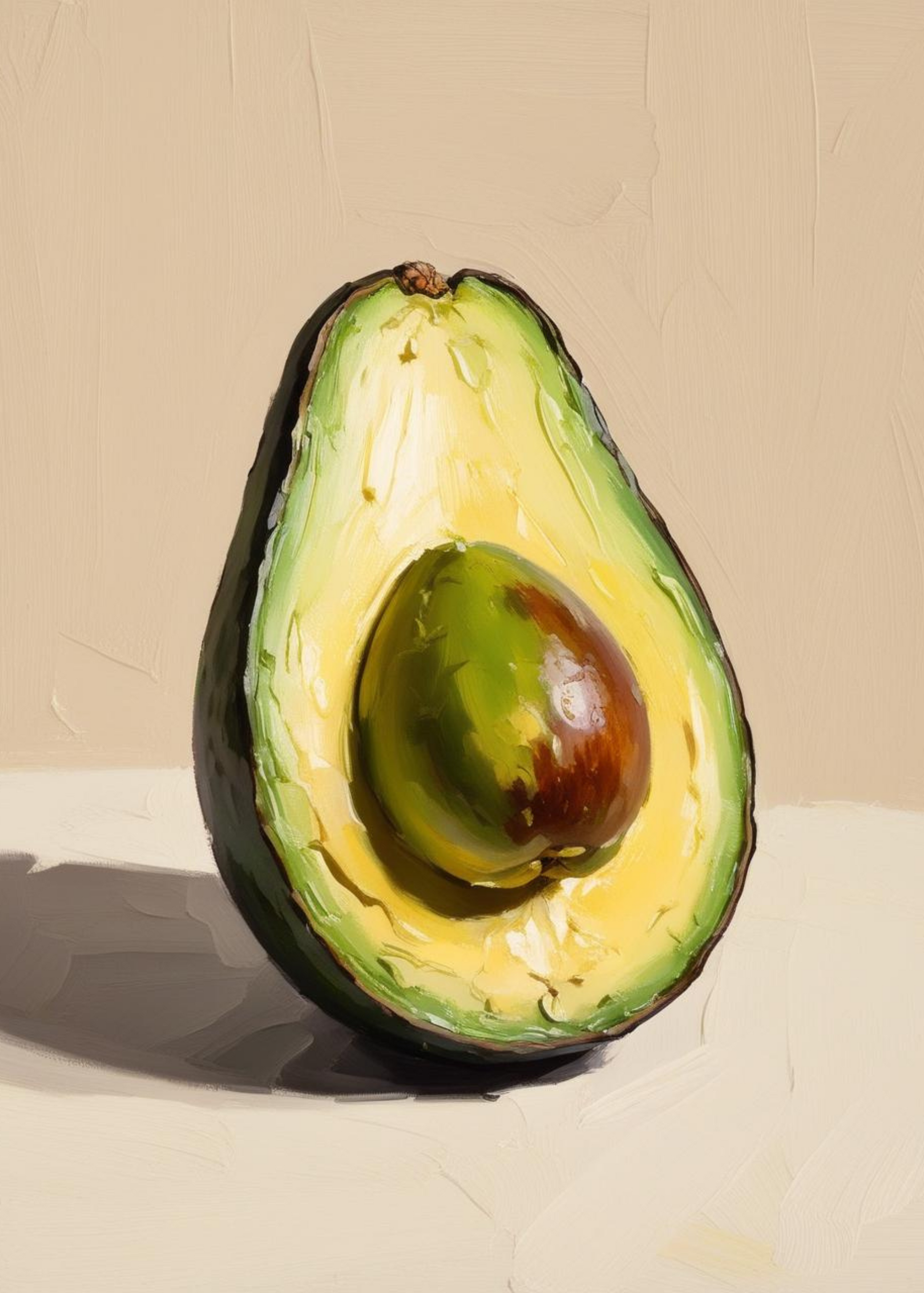 Avocado Art Print | Keuken Muurdecoratie | Moderne Fruit Poster | Botanische Wanddecoratie | Avocado Illustratie