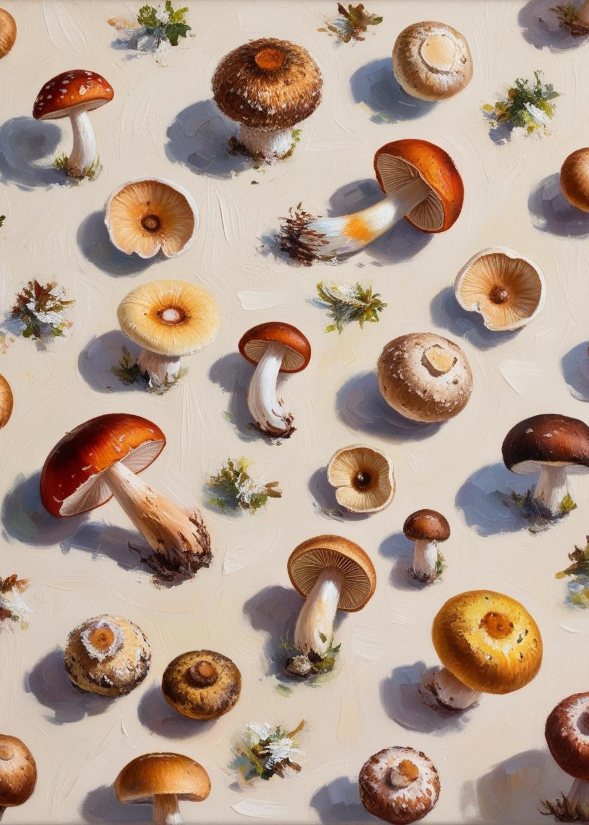 Mushrooms Mix | Botanische Illustratie | Vintage Natuur Wanddecoratie | Woondecoratie | Muurdecoratie