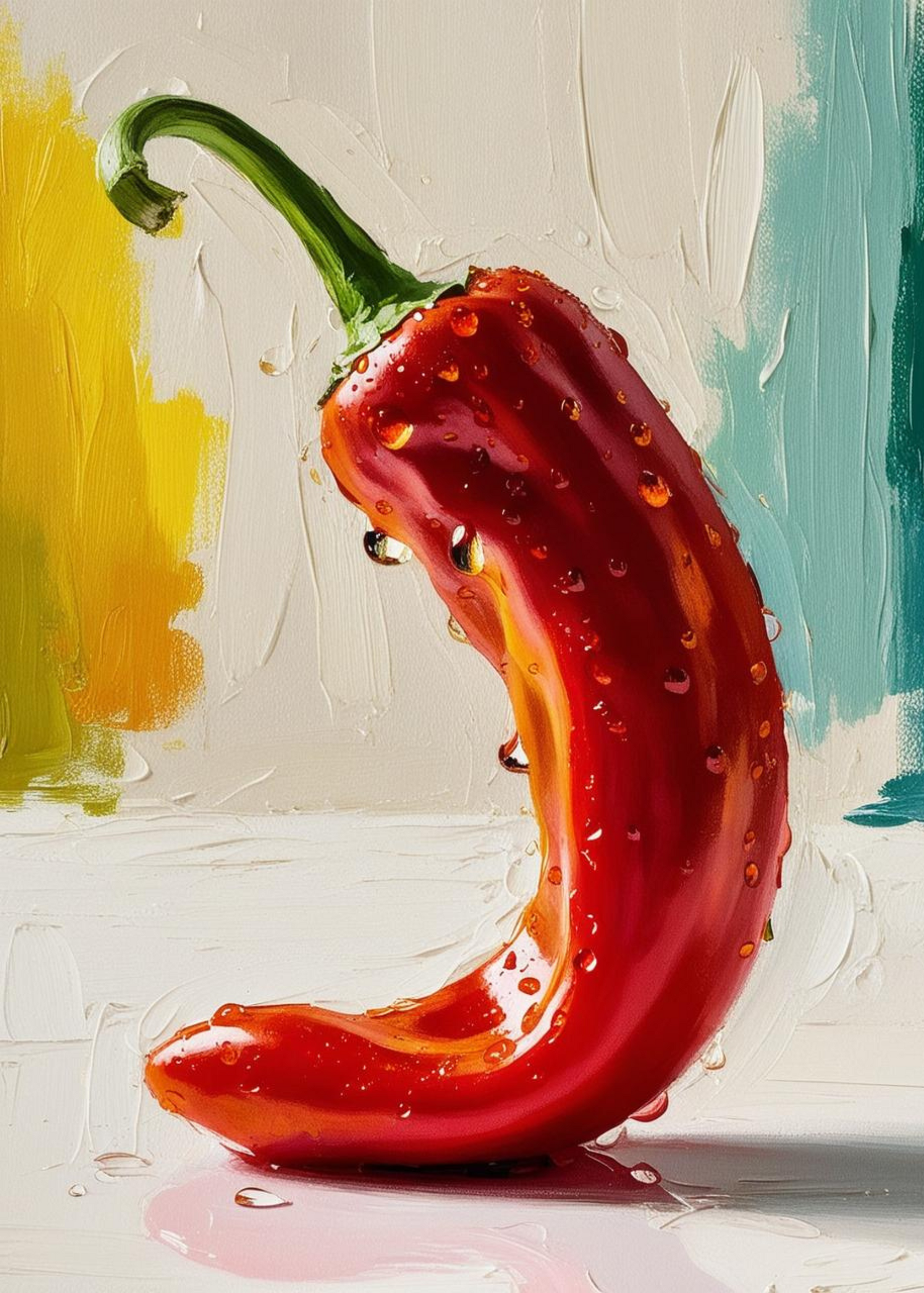 Red Hot Pepper Poster | Kleurvolle Botanische Muurdecoratie | Groente Illustratie | Eetkamer Schilderij | Muurdecoratie Kunst