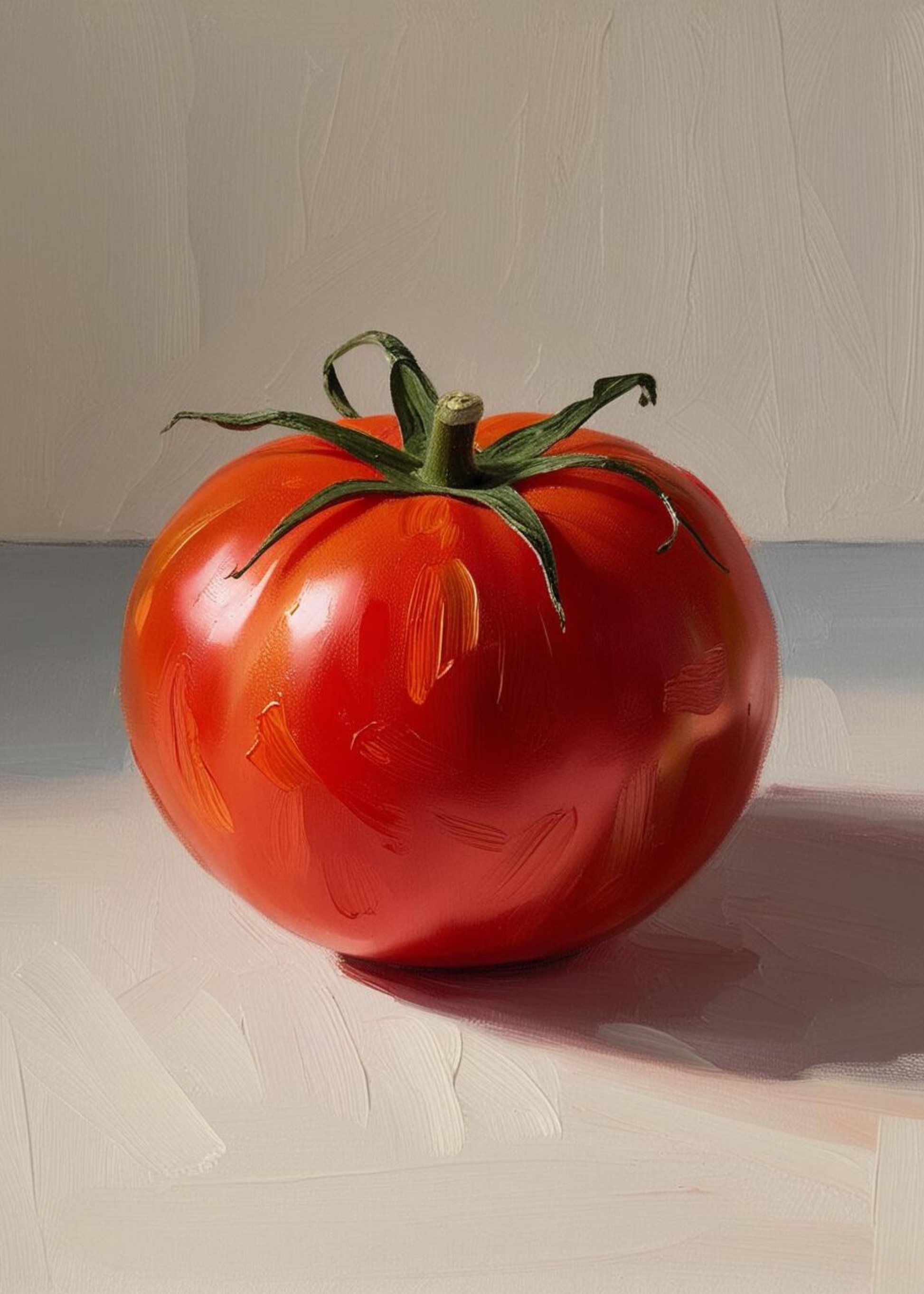 Juicy Tomato Art | Moderne Muurdecoratie | Groente Illustratie | Woonkamer Wanddecoratie Poster