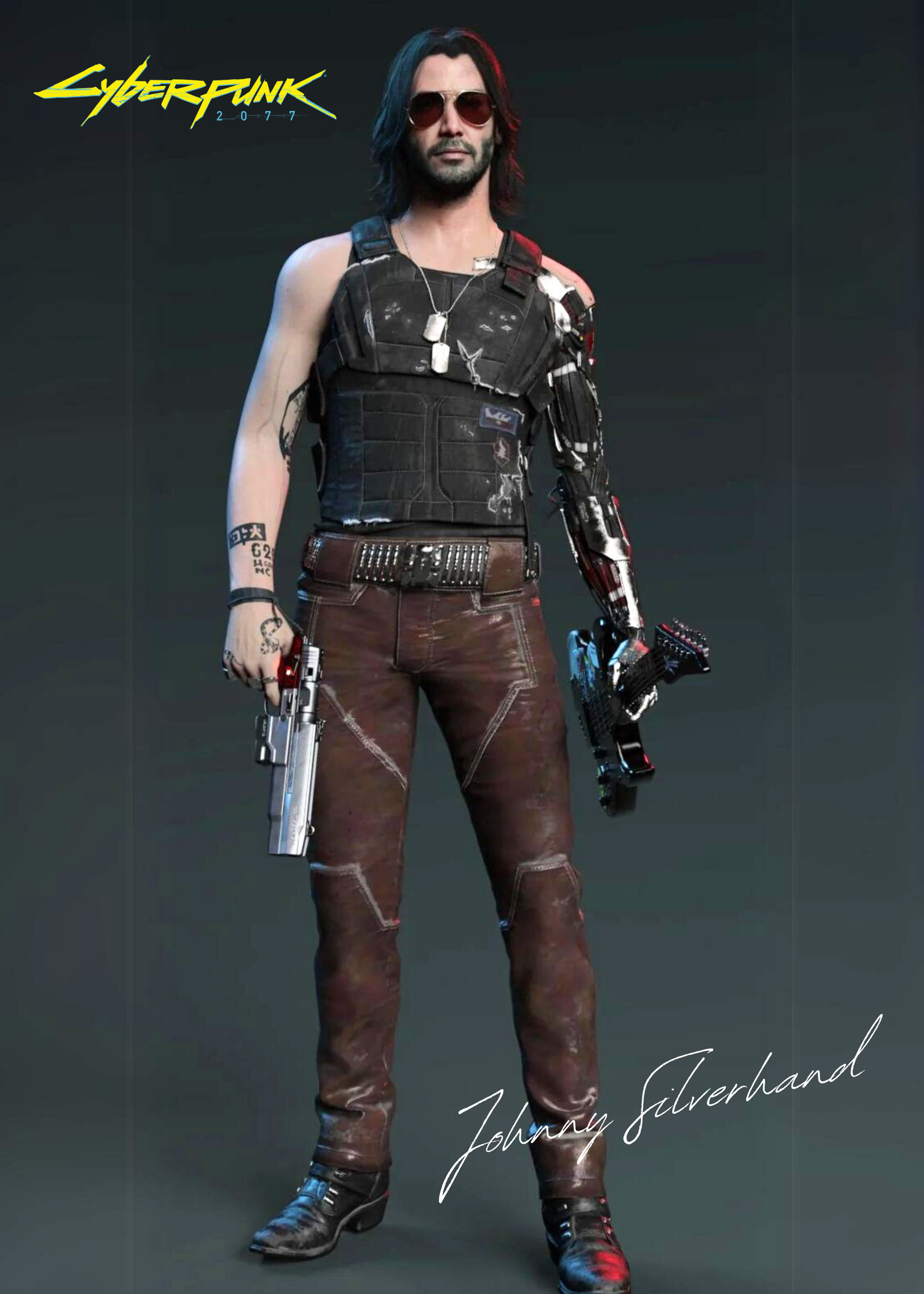 Cyberpunk 2077 Muurdecoratie | Johnny Silverhand Kunst | Futuristische Gaming Wanddecoratie | Sci-Fi Posters | Cadeau voor Gamers | Woonkamer Decor