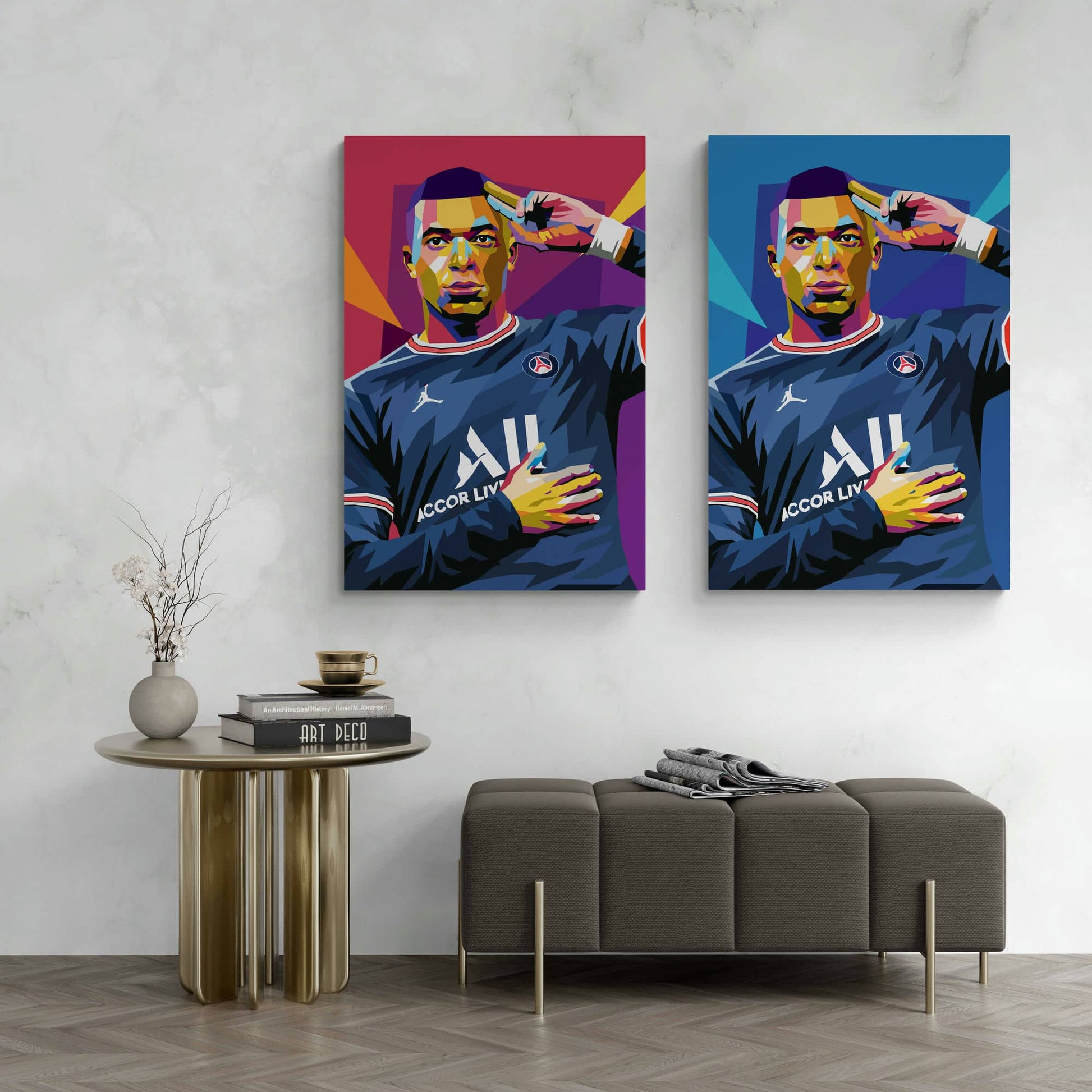 Kylian Mbappe Pop Art | Voetbal Ster Wanddecoratie | Muurdecoratie | Poster | Sport Design | Thuisdecoratie
