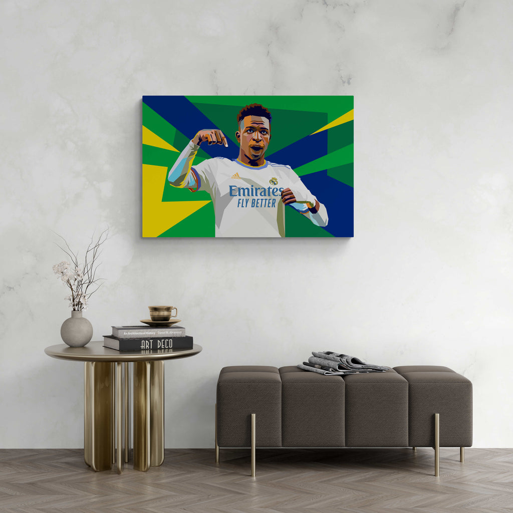 Vinicius Jr Poster | Iconische Voetbal Muurdecoratie | Wanddecoratie voor Huis | Voetballer Posters