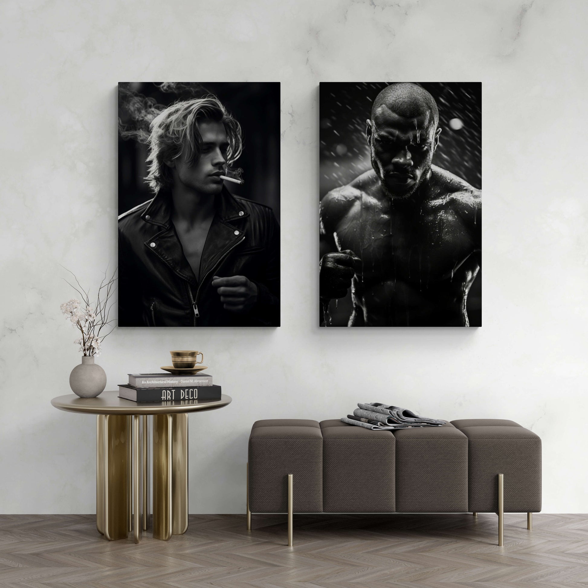 Boxing Scene | Poster | Muurdecoratie | Zwart-Wit Schilderijen | Wanddecoratie | Canvas Kunst
