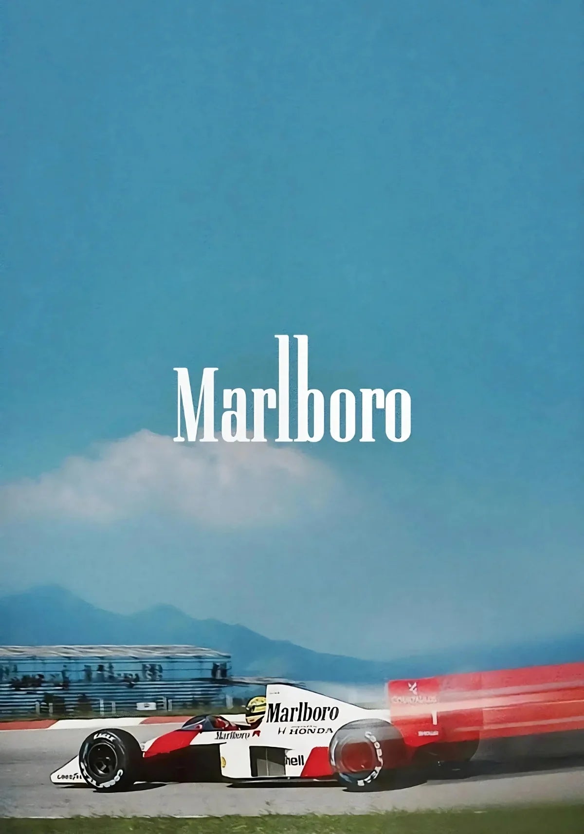 Vintage Formula 1 | Monaco Grand Prix | Muurdecoratie Ayrton Senna | McLaren MP4/4 Poster | Wanddecoratie F1 Racing | Marlboro Honda Era