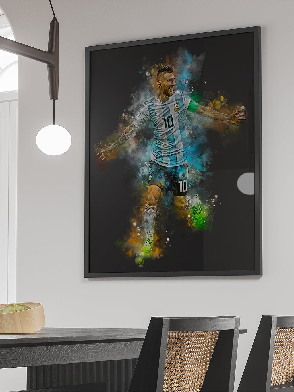 Messi Voetbalposter | Muurdecoratie | Wanddecoratie | Posters | Schilderijen | Canvas Kunst