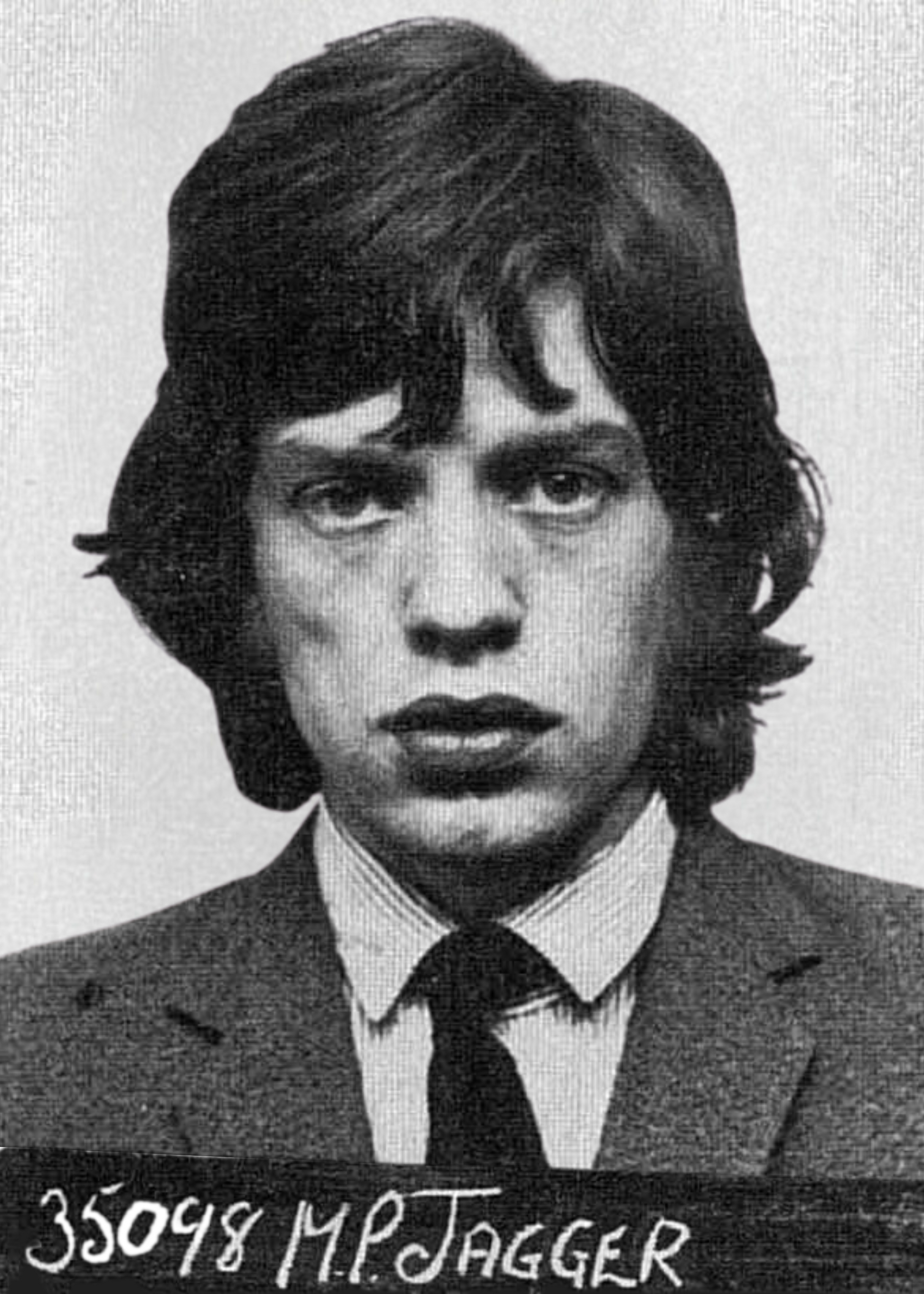 Mick Jagger Mugshot | Vintage Stijl Posters | Wanddecoratie Iconische Muziek | Kunst voor Muurdecoratie | Thuis & Kantoor Decor | Muziekkunst Collectie