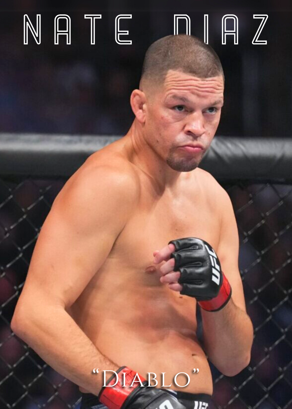 Diablo' Nate Diaz UFC Muurdecoratie | Wanddecoratie | Posters | MMA Fighter Schilderijen | Canvas Kunst