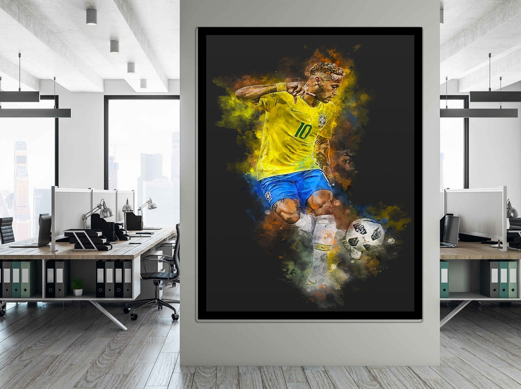 Neymar Jr Voetbal Poster | Muurdecoratie | Wanddecoratie | Posters | Schilderijen | Canvas Kunst