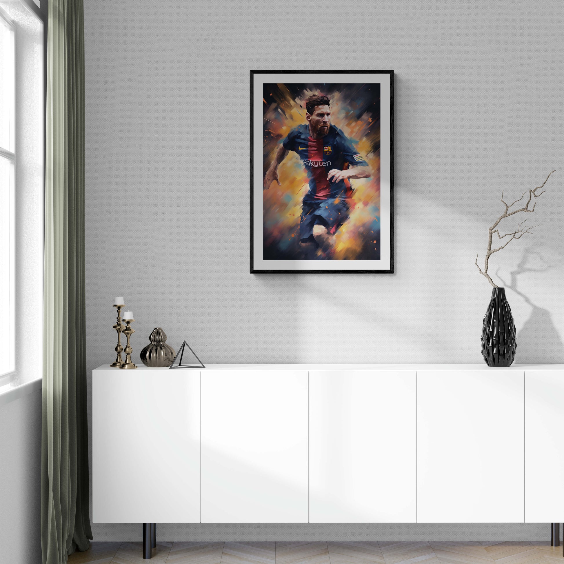 Lionel Messi Poster | Iconische Wanddecoratie | Muurdecoratie FC Barcelona | Voetbal Legende Schilderijen | Hoge Kwaliteit | Perfect voor Sportliefhebbers | Posters voor Huis en Kantoor Decoratie
