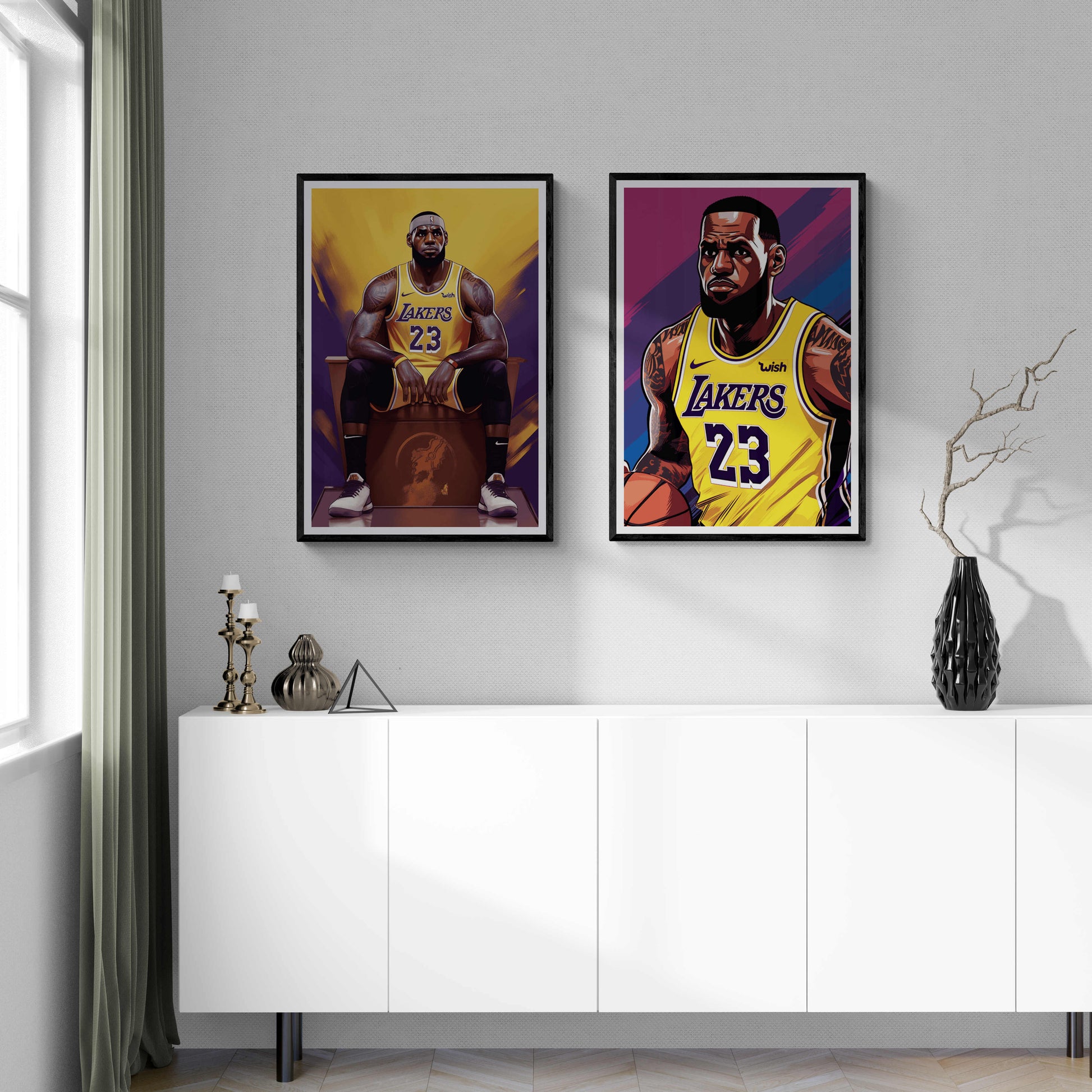 LeBron James Basketball Art | Dynamisch Actie | Sport Muurdecoratie | Posters voor Wanddecoratie