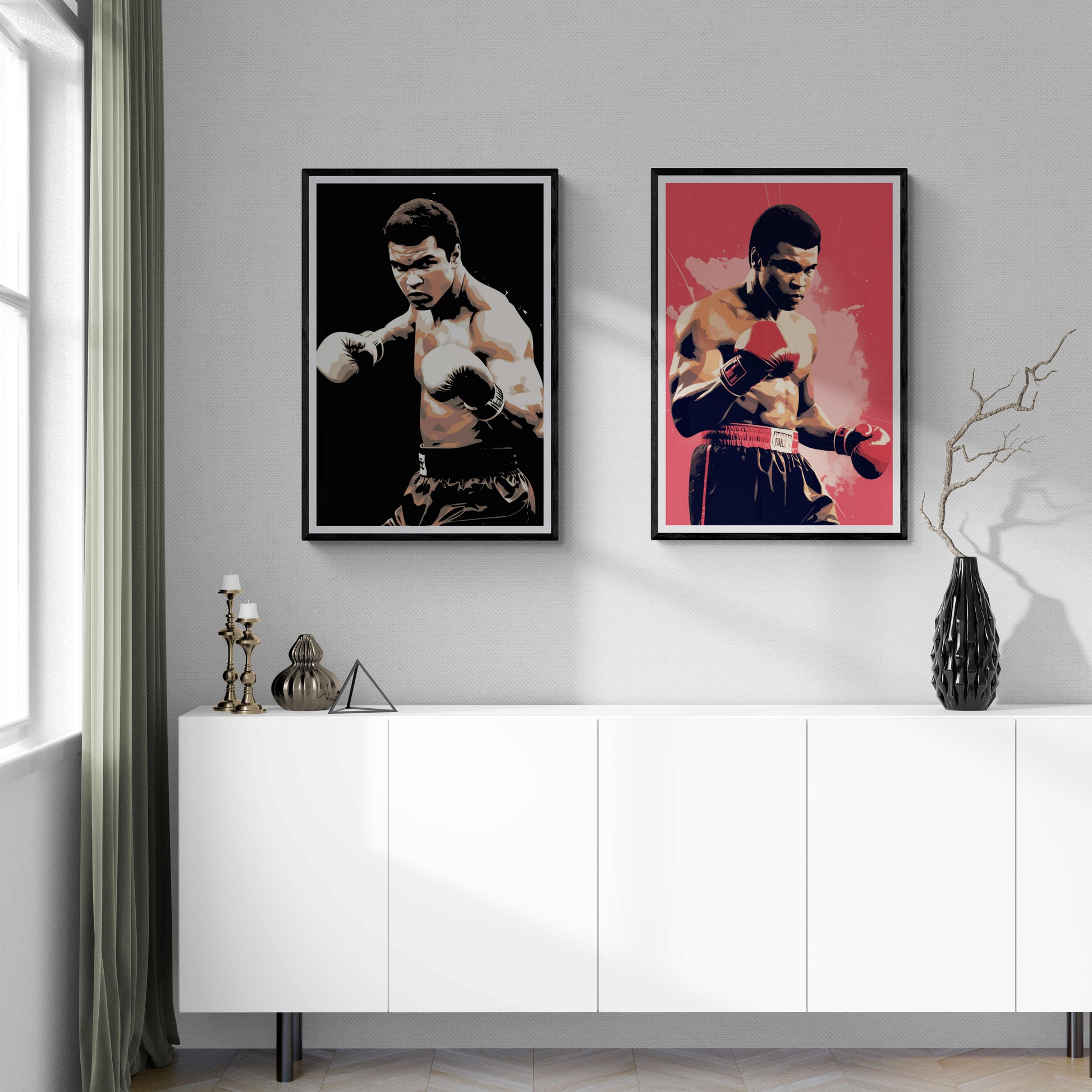 Muhammad Ali | Sport Muurdecoratie | Retro Wanddecoratie | Vechtkunst Posters | Canvas Kunst