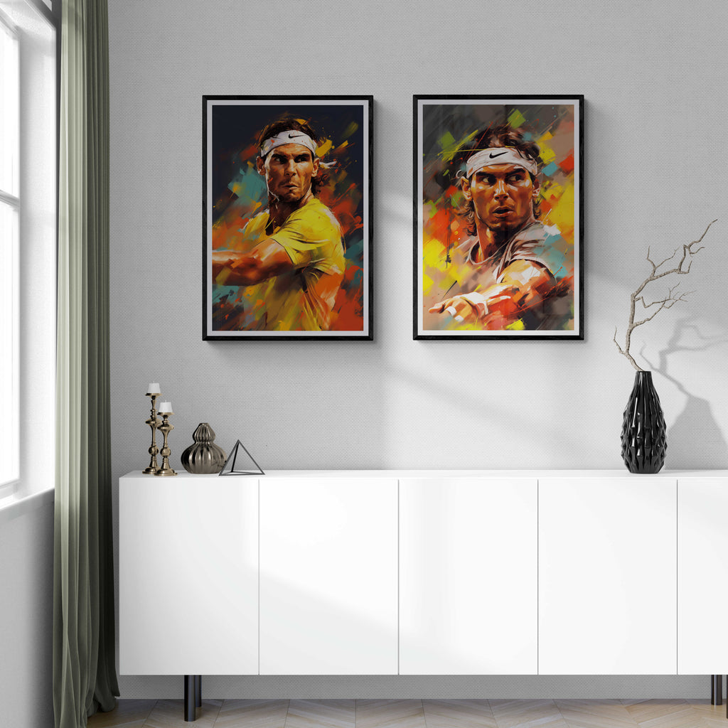 Rafael Nadal Focus | Tennis Kampioen Poster | Sport Muurdecoratie | Huis & Tuin Kunst | Wanddecoratie