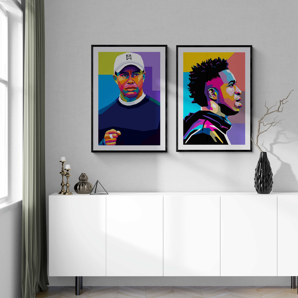 Tiger Woods | Legendarische Golfer | Iconische Sporter | Muurdecoratie | Posters | Kantoor & Woondecoratie | Hoge Kwaliteit Print