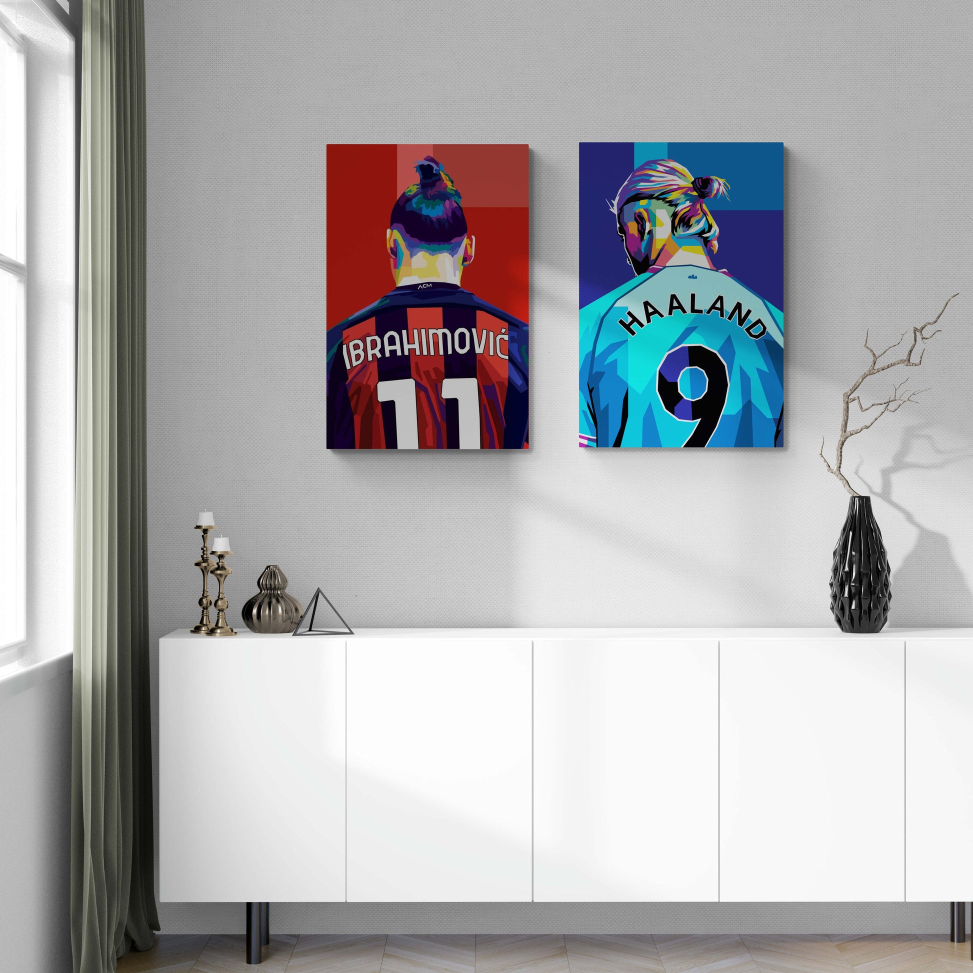 Zlatan Ibrahimovic Abstract Art | Posters Muurdecoratie | Moderne Wanddecoratie Woonkamer Slaapkamer | Kleurrijke Canvas Kunst