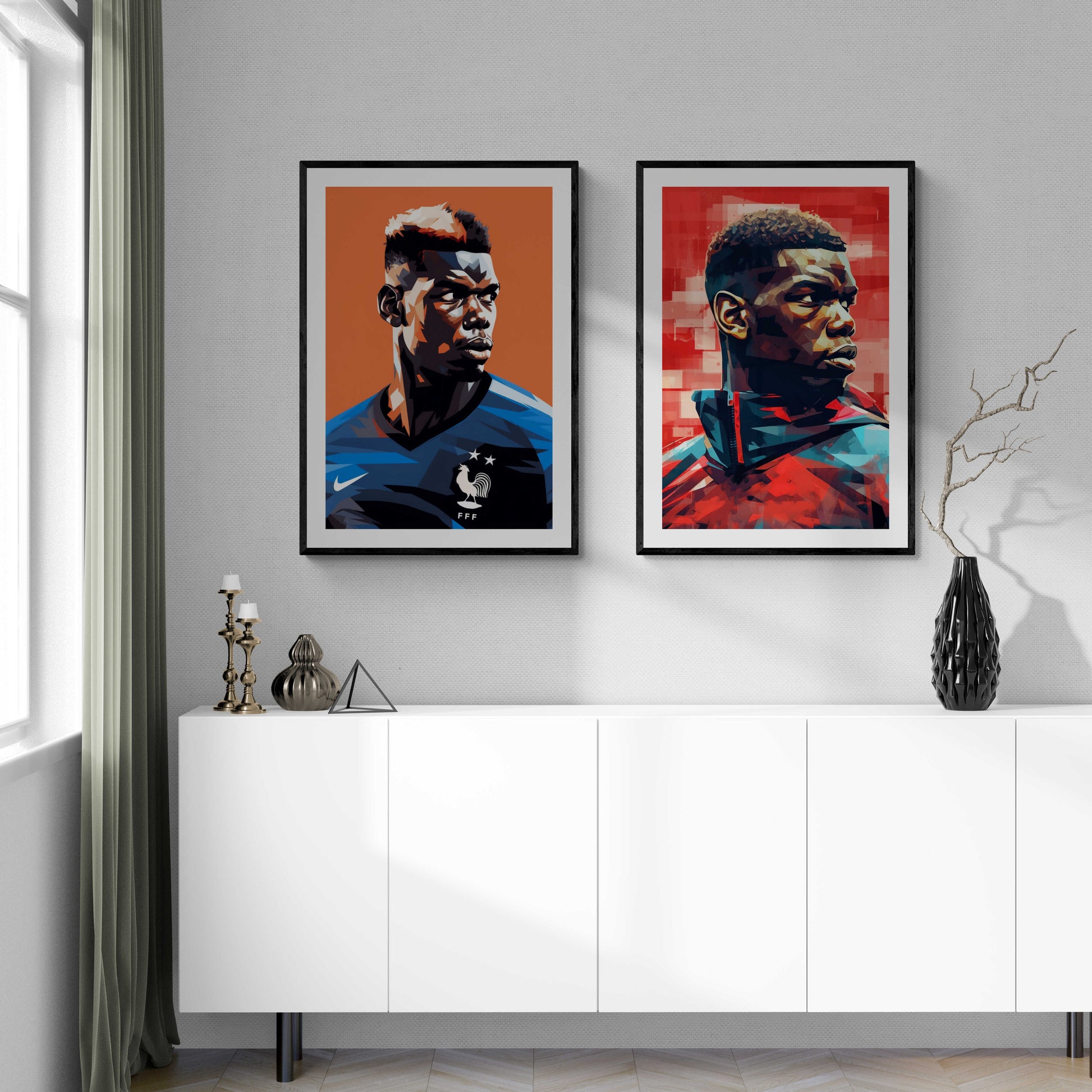 Paul Pogba Poster | Manchester United | Voetbal Muurdecoratie | Sport Fan Cadeau | Premium Kwaliteit Afdruk