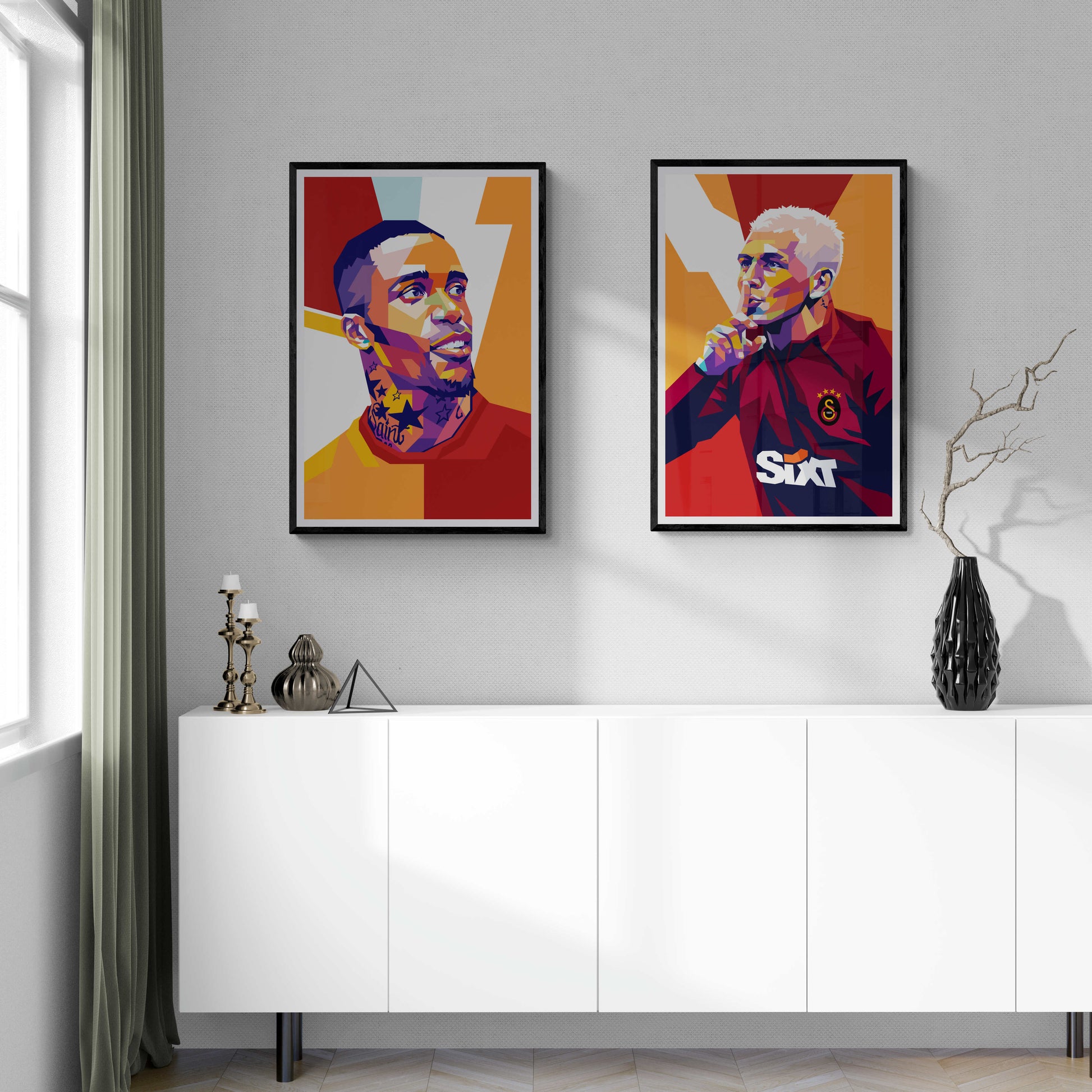 Wilfried Zaha | Pop Art Poster | Kleurrijke Muurdecoratie Voetbal | Muurdecoratie voor Huis