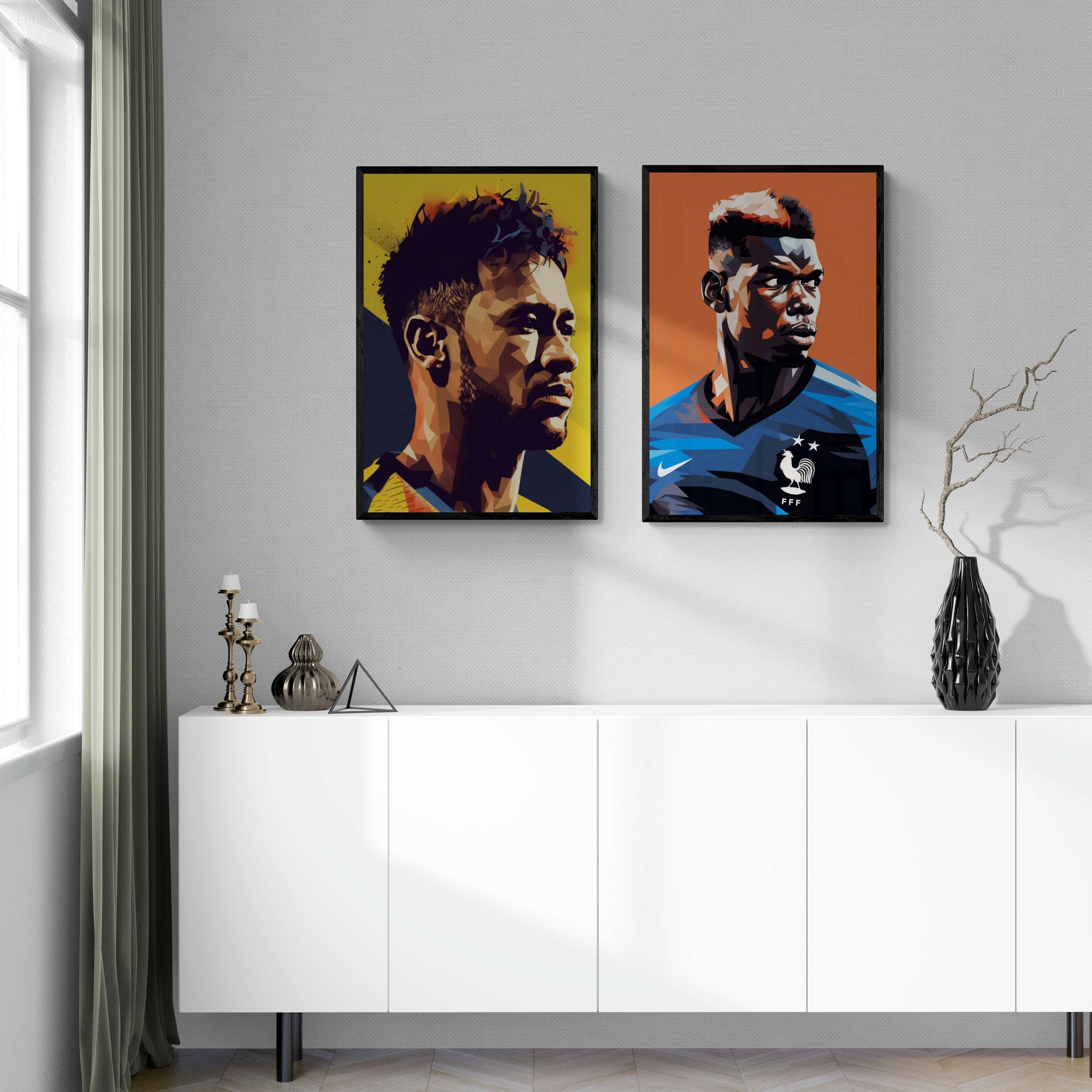 Neymar Pop Art Portret | Moderne Wanddecoratie | Levendige Muurdecoratie | Uniek Poster Kunstwerk