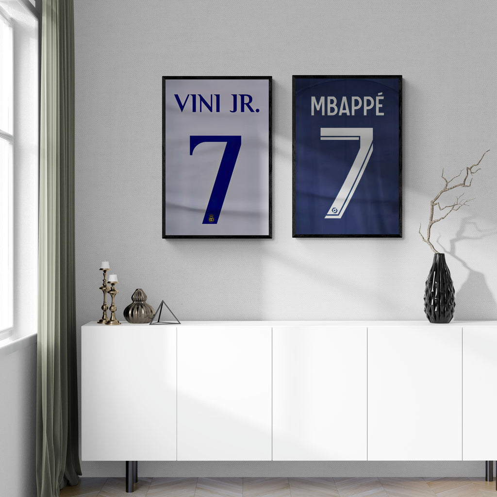 Vinicius Junior Poster | Nummer 7 Wanddecoratie | Sport memorabilias | Hoge kwaliteit muurdeco