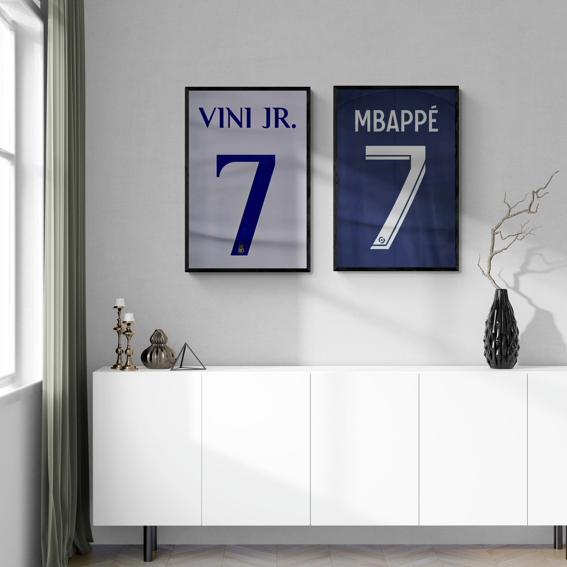 Vinicius Junior Poster | Nummer 7 Wanddecoratie | Sport memorabilias | Hoge kwaliteit muurdeco
