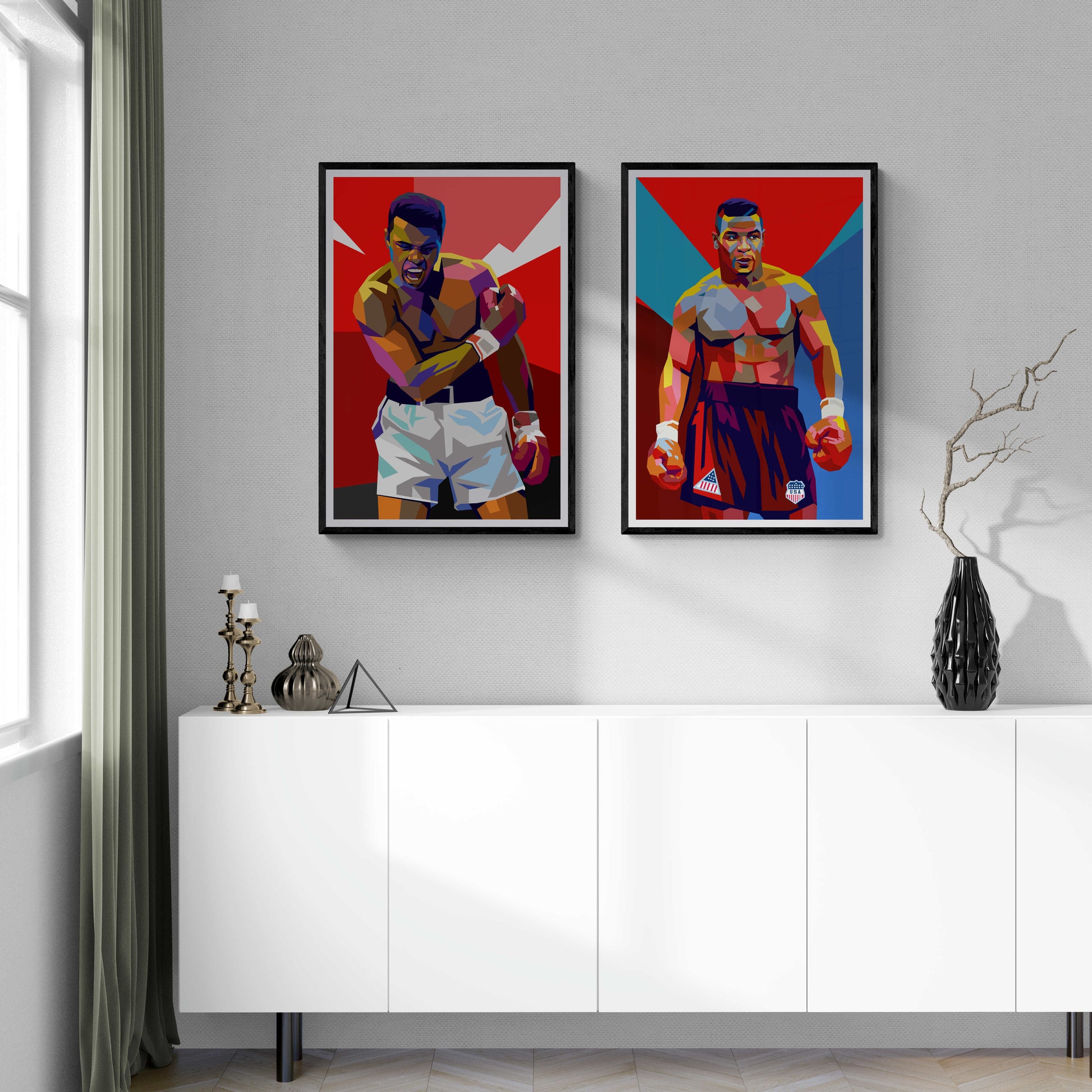 Ali Pop Art | Iconic Boxer | Muurdecoratie Posters | Wanddecoratie Kunst | Vibrant Colors Schilderijen