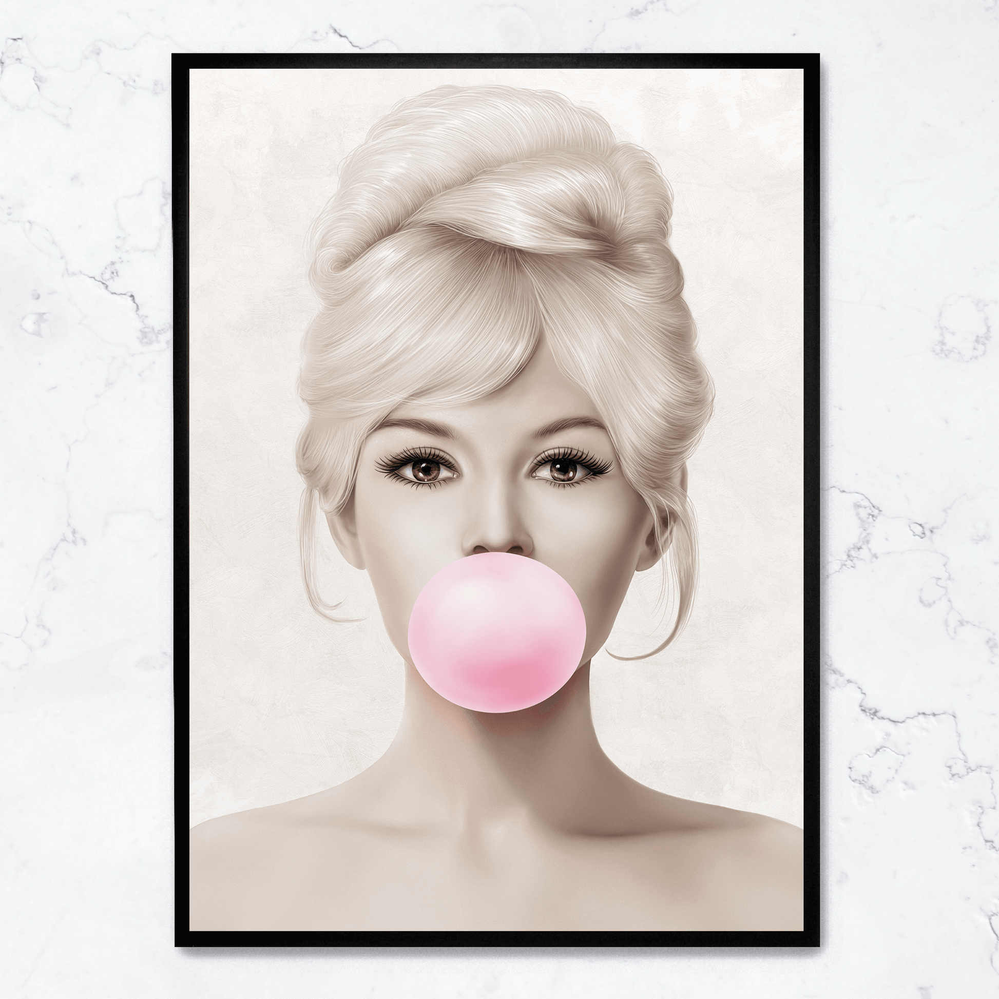 Brigitte Bardot Retro Pop Art | Bubblegum Pink | Iconische Muurdecoratie | Stijlvolle Wanddecoratie | Verzamelaars Poster