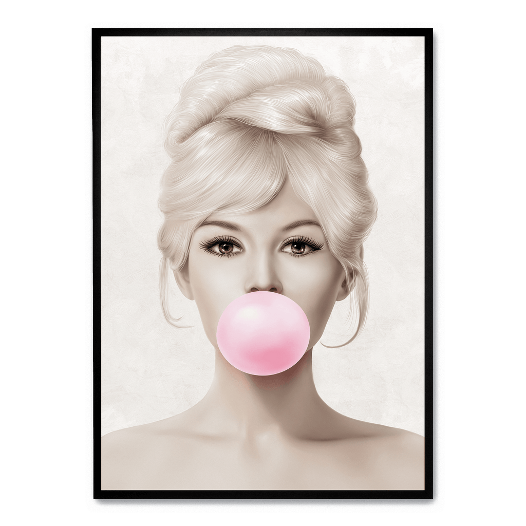 Brigitte Bardot Retro Pop Art | Bubblegum Pink | Iconische Muurdecoratie | Stijlvolle Wanddecoratie | Verzamelaars Poster
