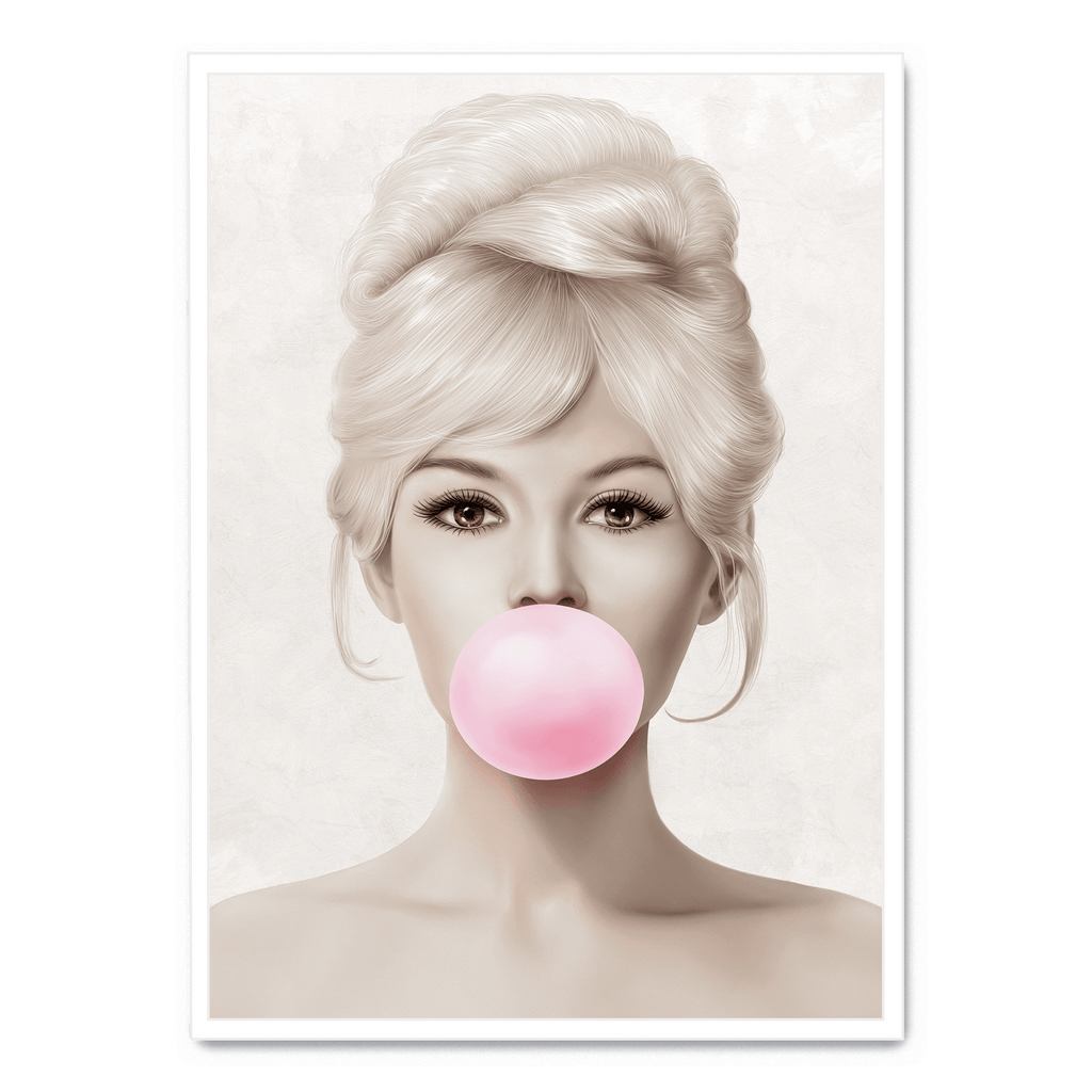 Brigitte Bardot Retro Pop Art | Bubblegum Pink | Iconische Muurdecoratie | Stijlvolle Wanddecoratie | Verzamelaars Poster