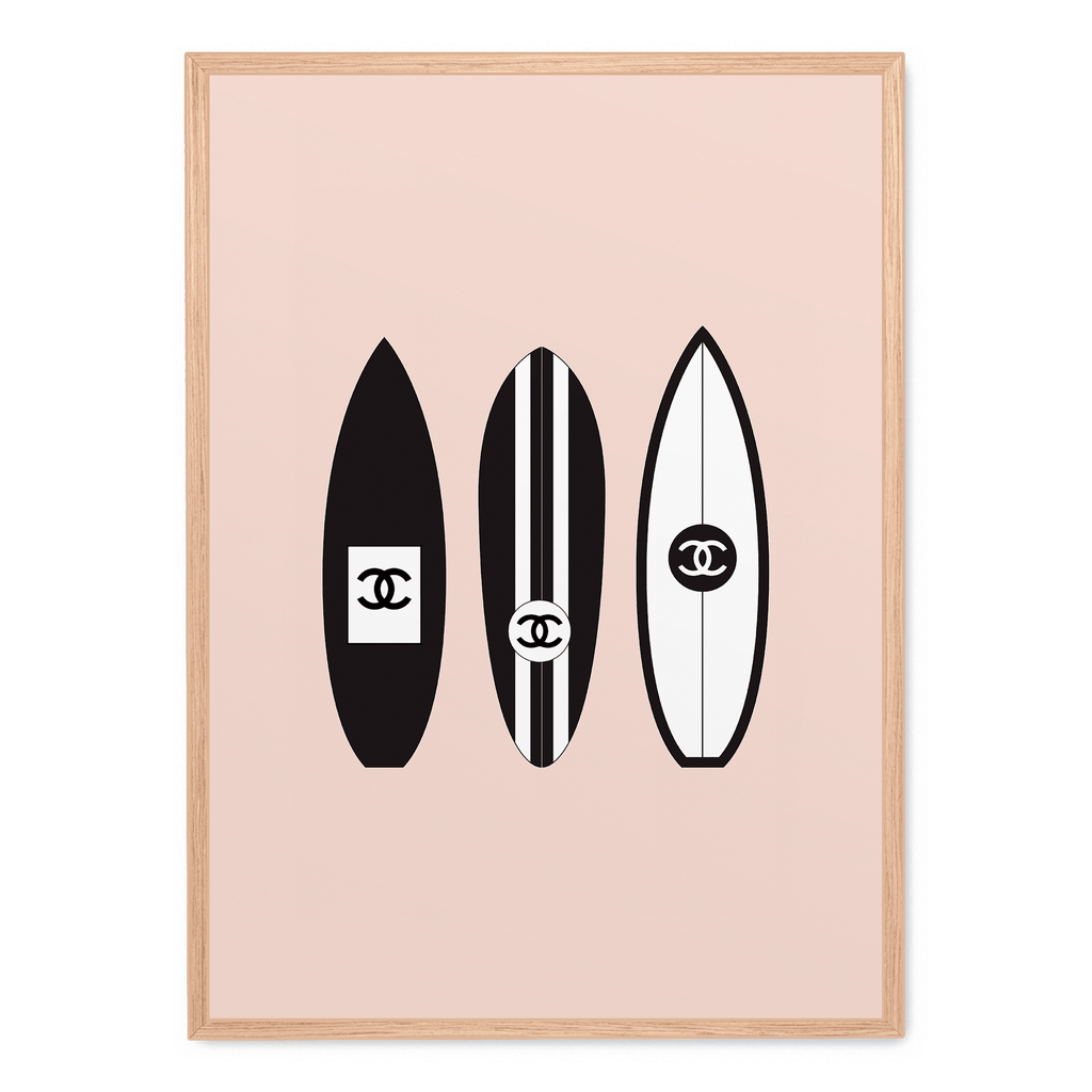 Chanel Surfboard Art | Vintage Muurdecoratie | Luxe Wanddecoratie | Fashion Posters | Schilderijen
