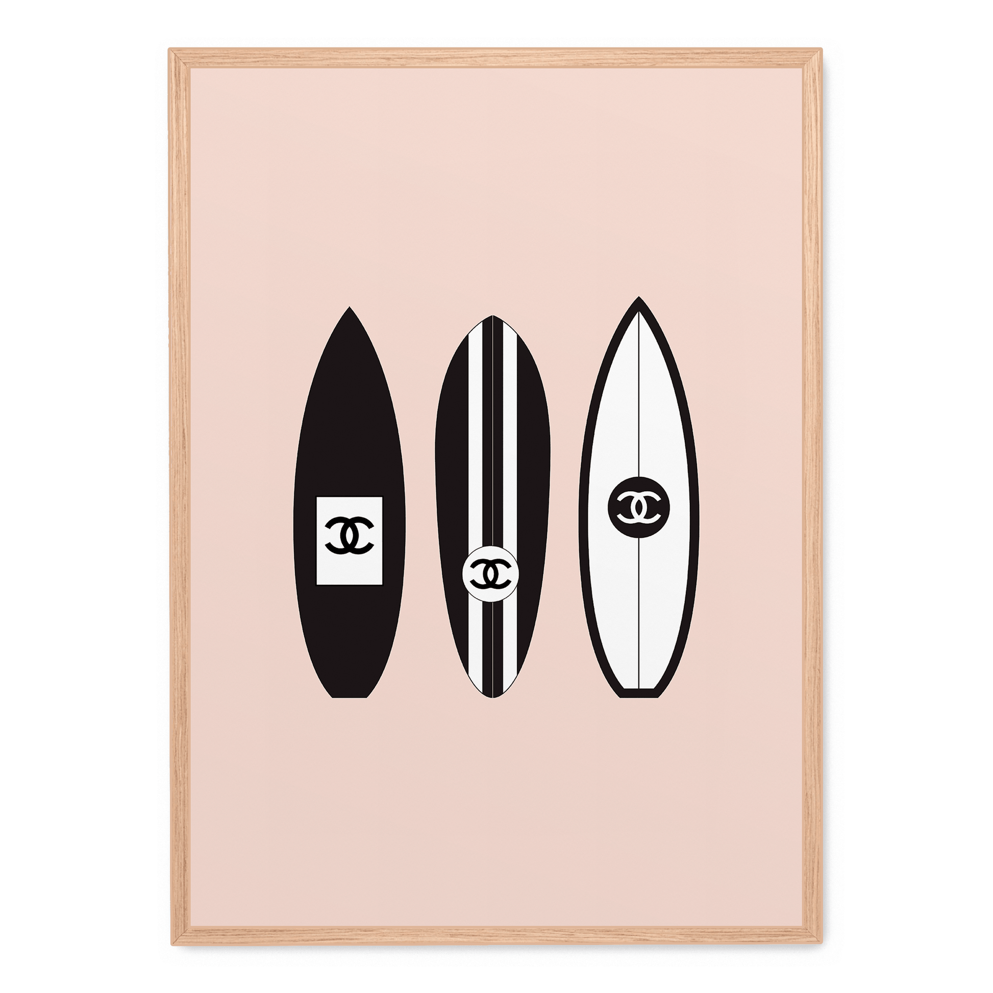 Chanel Surfboard Art | Vintage Muurdecoratie | Luxe Wanddecoratie | Fashion Posters | Schilderijen