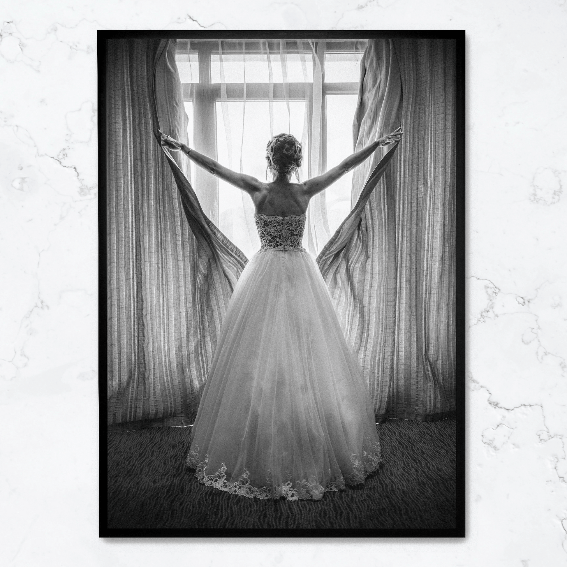 Girl Looking Out of Window | Muurdecoratie | Posters Wanddecoratie | Schilderijen | Canvas Kunst