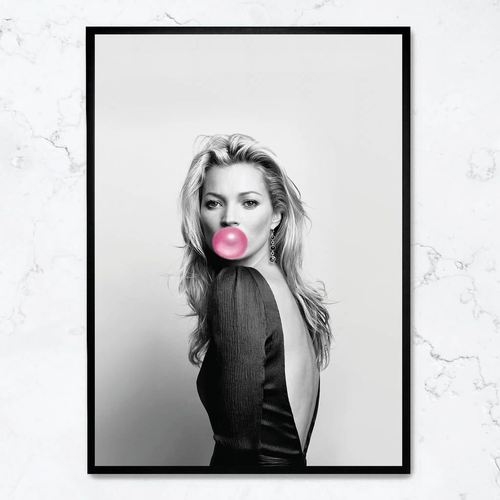 Kate Moss Bubblegum | Iconisch Portret | Muurdecoratie | Mode Fotografie | Posters voor Thuis & Kantoor