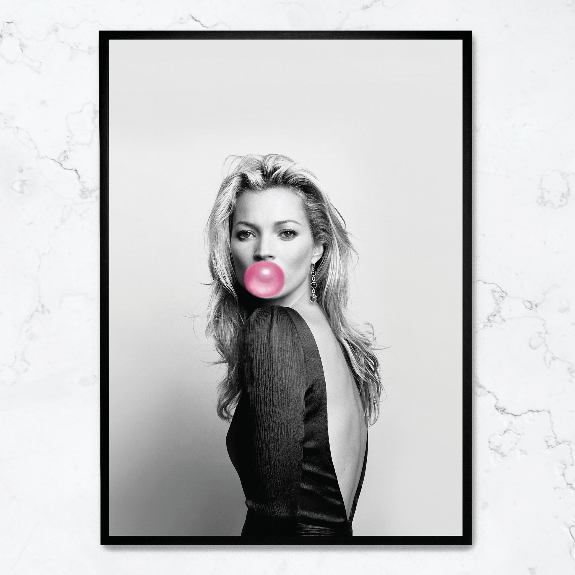 Kate Moss Bubblegum | Iconisch Portret | Muurdecoratie | Mode Fotografie | Posters voor Thuis & Kantoor