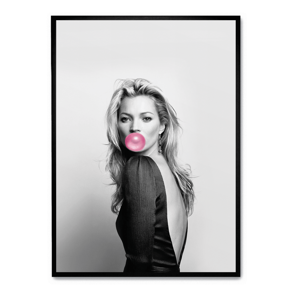Kate Moss Bubblegum | Iconisch Portret | Muurdecoratie | Mode Fotografie | Posters voor Thuis & Kantoor