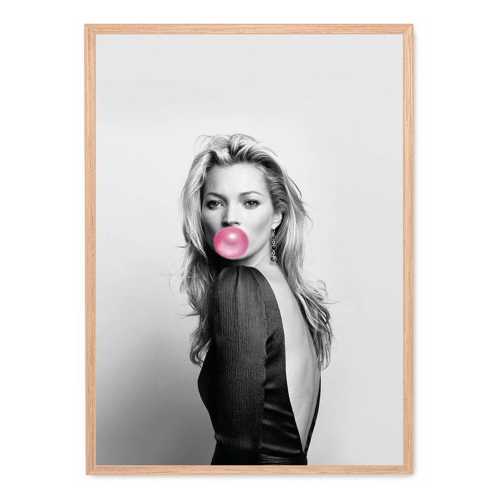 Kate Moss Bubblegum | Iconisch Portret | Muurdecoratie | Mode Fotografie | Posters voor Thuis & Kantoor