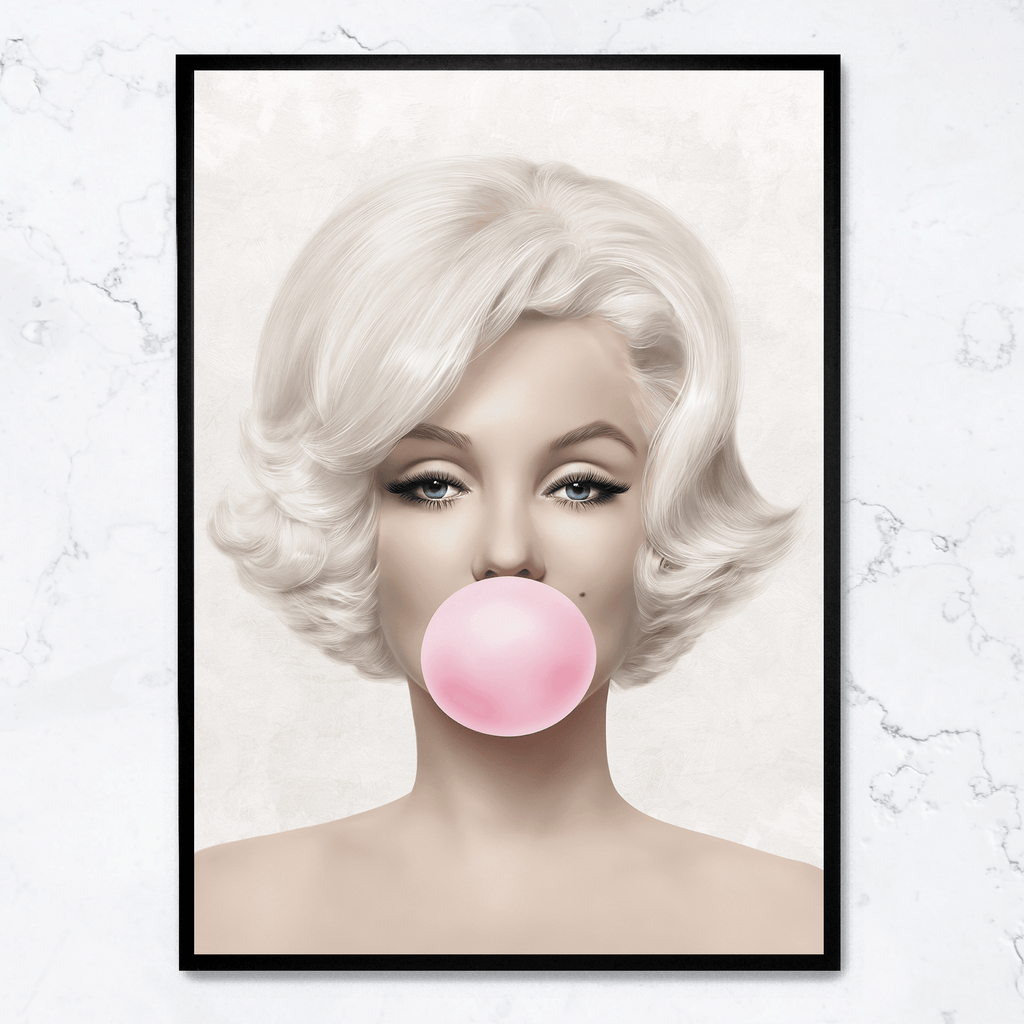 Marilyn Monroe Bubblegum | Pop Art Muurdecoratie | Iconische Posters Kunst | Kleurrijke Wanddecoratie
