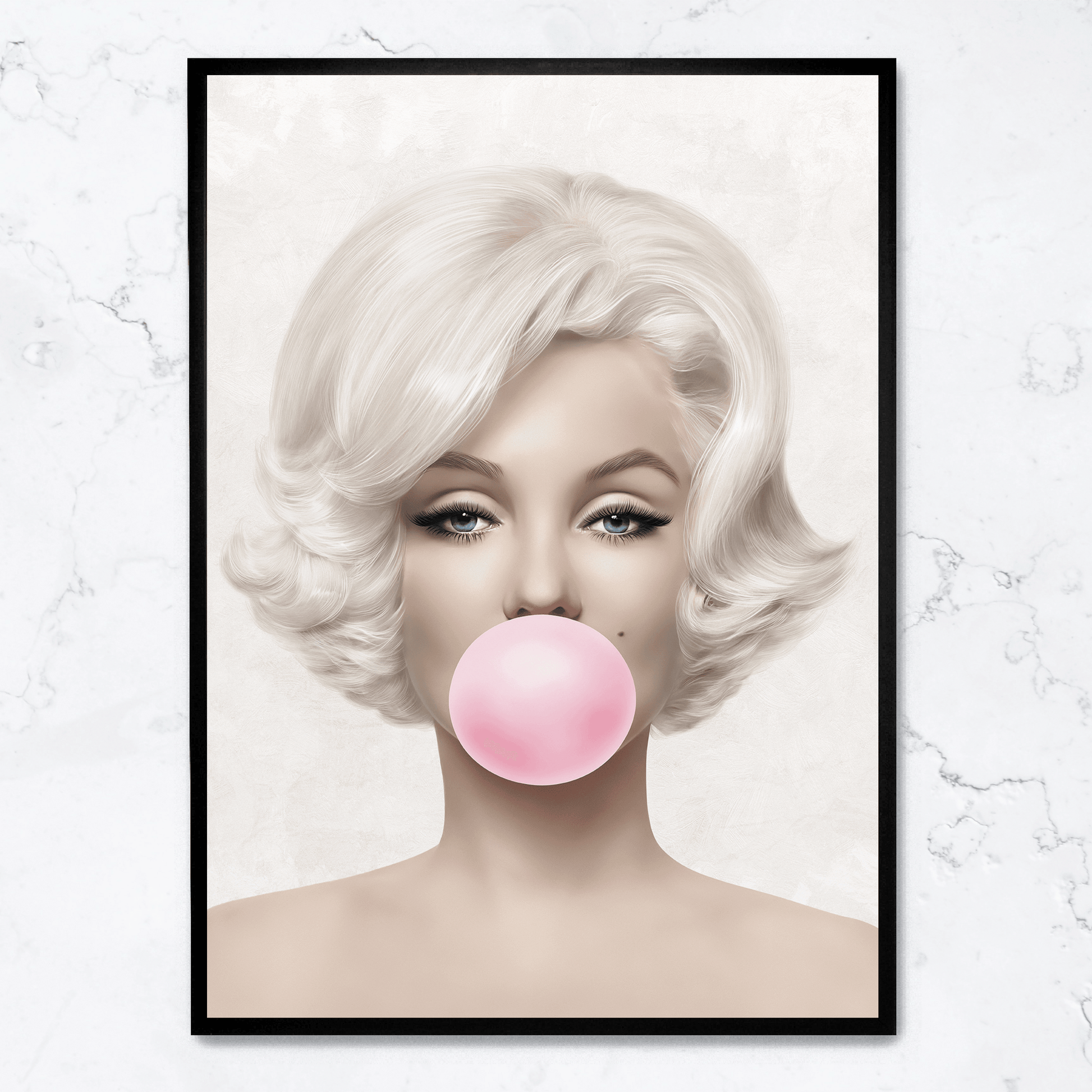 Marilyn Monroe Bubblegum | Pop Art Muurdecoratie | Iconische Posters Kunst | Kleurrijke Wanddecoratie