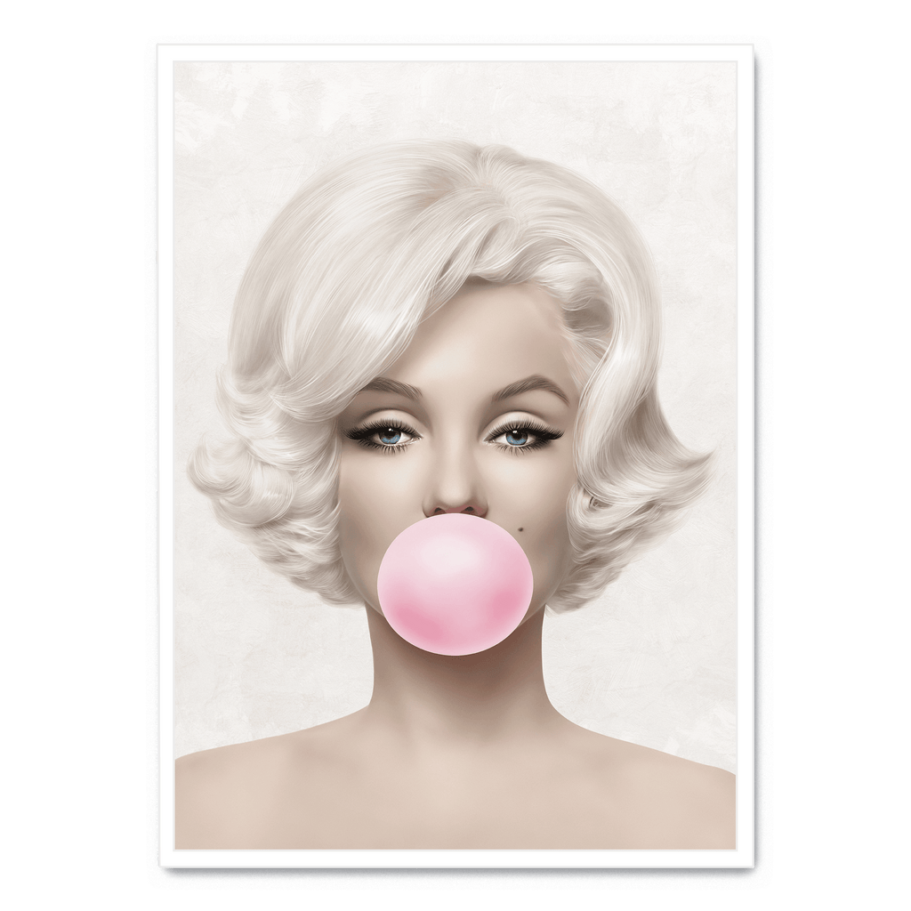 Marilyn Monroe Bubblegum | Pop Art Muurdecoratie | Iconische Posters Kunst | Kleurrijke Wanddecoratie